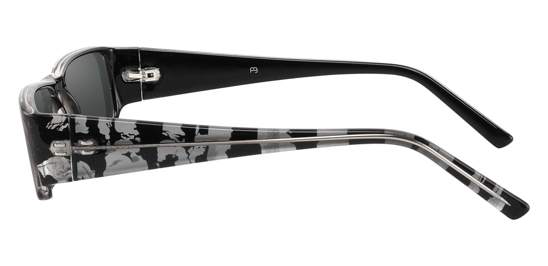 Elbert Rectangle Reading Sunglasses - Black Frame With Gray Lenses