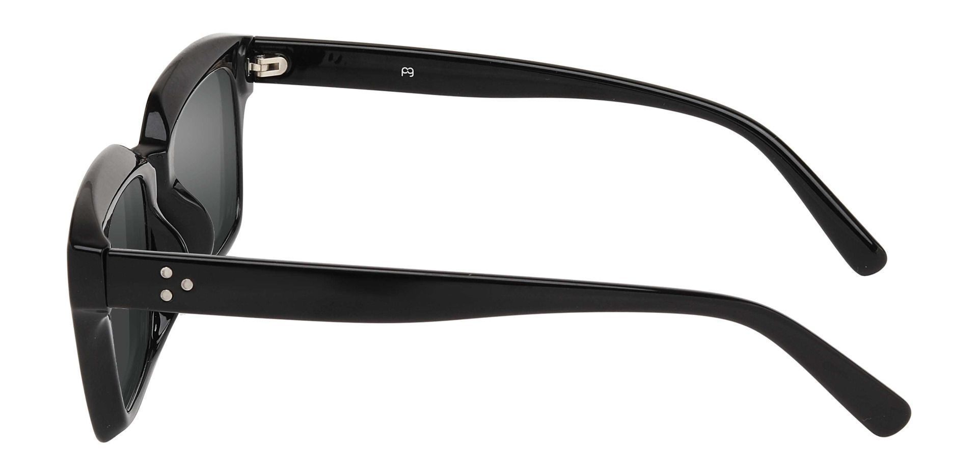 Unity Rectangle Prescription Sunglasses - Black Frame With Gray Lenses