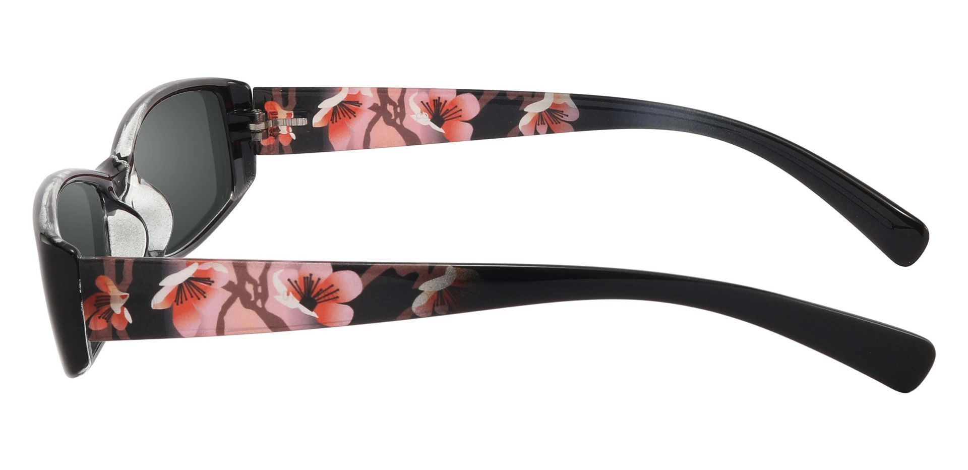 Medora Rectangle Single Vision Sunglasses - Black Frame With Gray Lenses