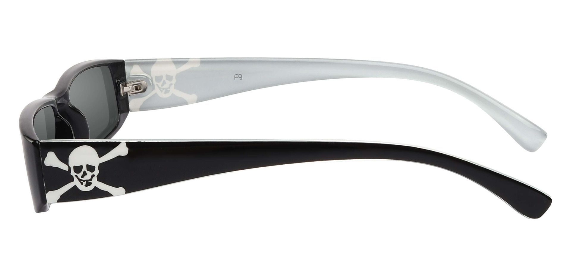 Buccaneer Rectangle Single Vision Sunglasses - Black Frame With Gray Lenses