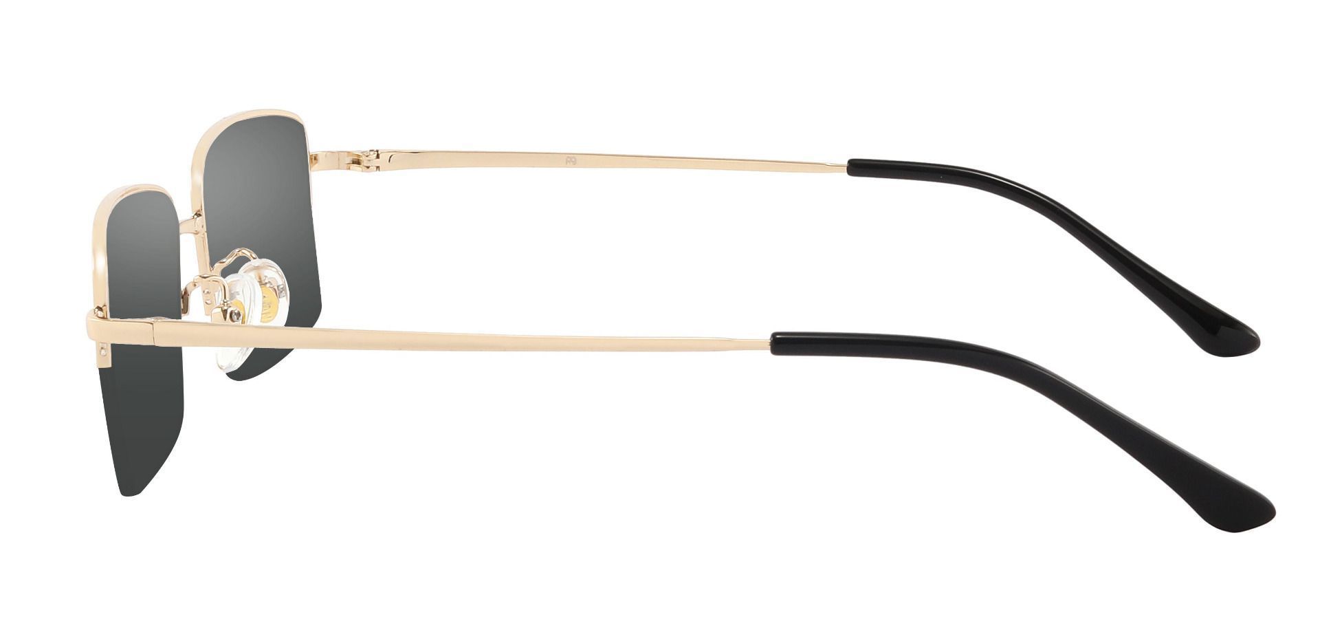 Bellmont Rectangle Prescription Sunglasses - Gold Frame With Gray Lenses
