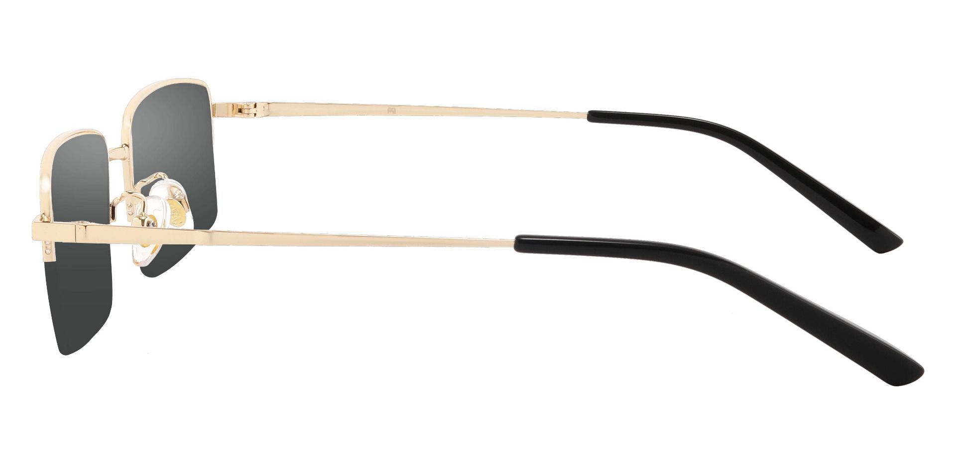 Wayne Rectangle Progressive Sunglasses - Gold Frame With Gray Lenses