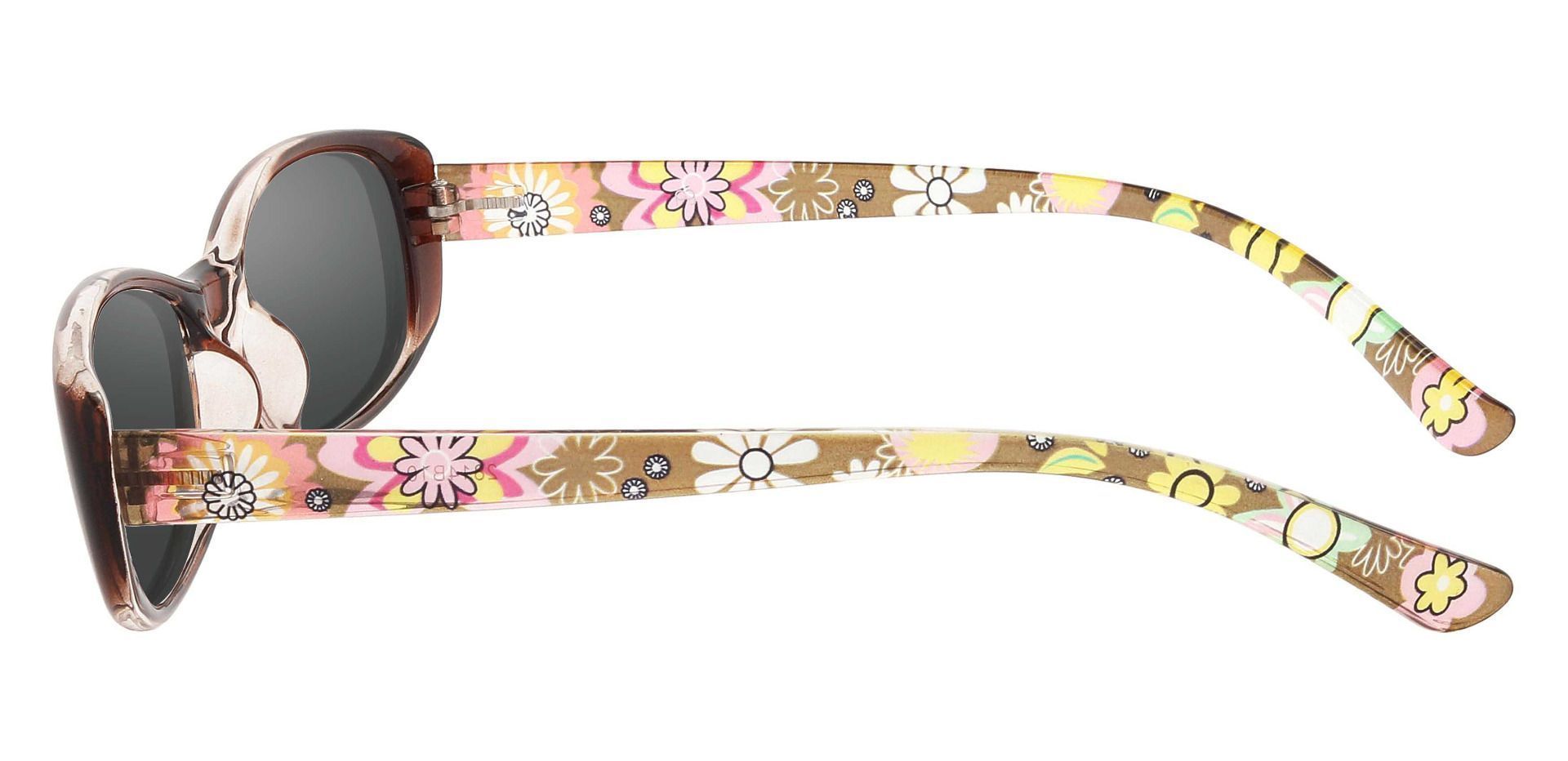 Bethesda Rectangle Progressive Sunglasses - Brown Frame With Gray Lenses