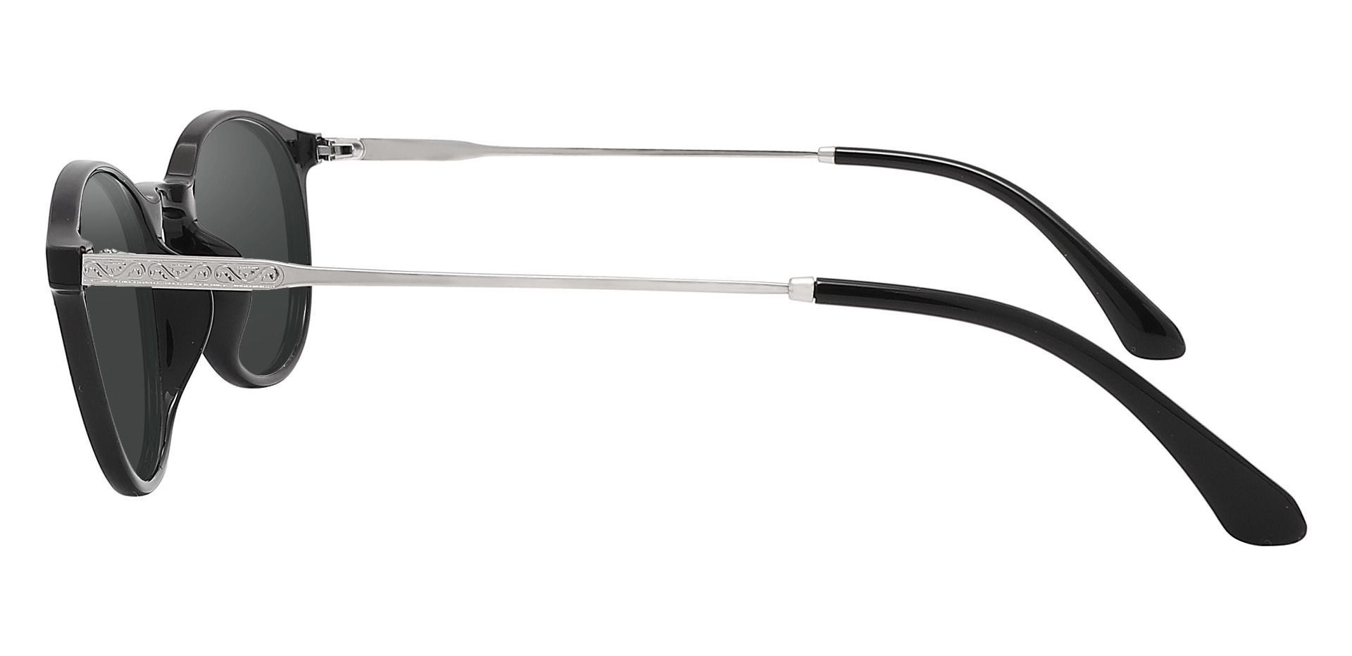 Felton Oval Reading Sunglasses - Black Frame With Gray Lenses