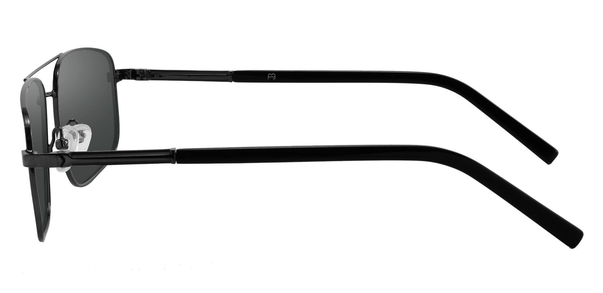 Davenport Aviator Lined Bifocal Sunglasses - Black Frame With Gray Lenses
