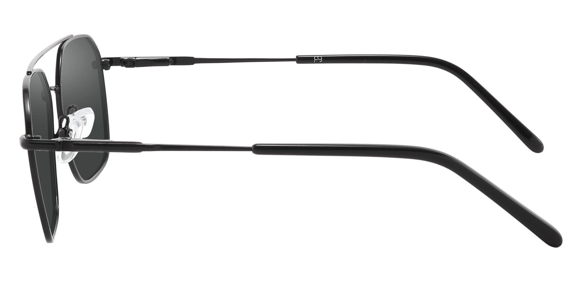 Harvey Aviator Non-Rx Sunglasses - Black Frame With Gray Lenses