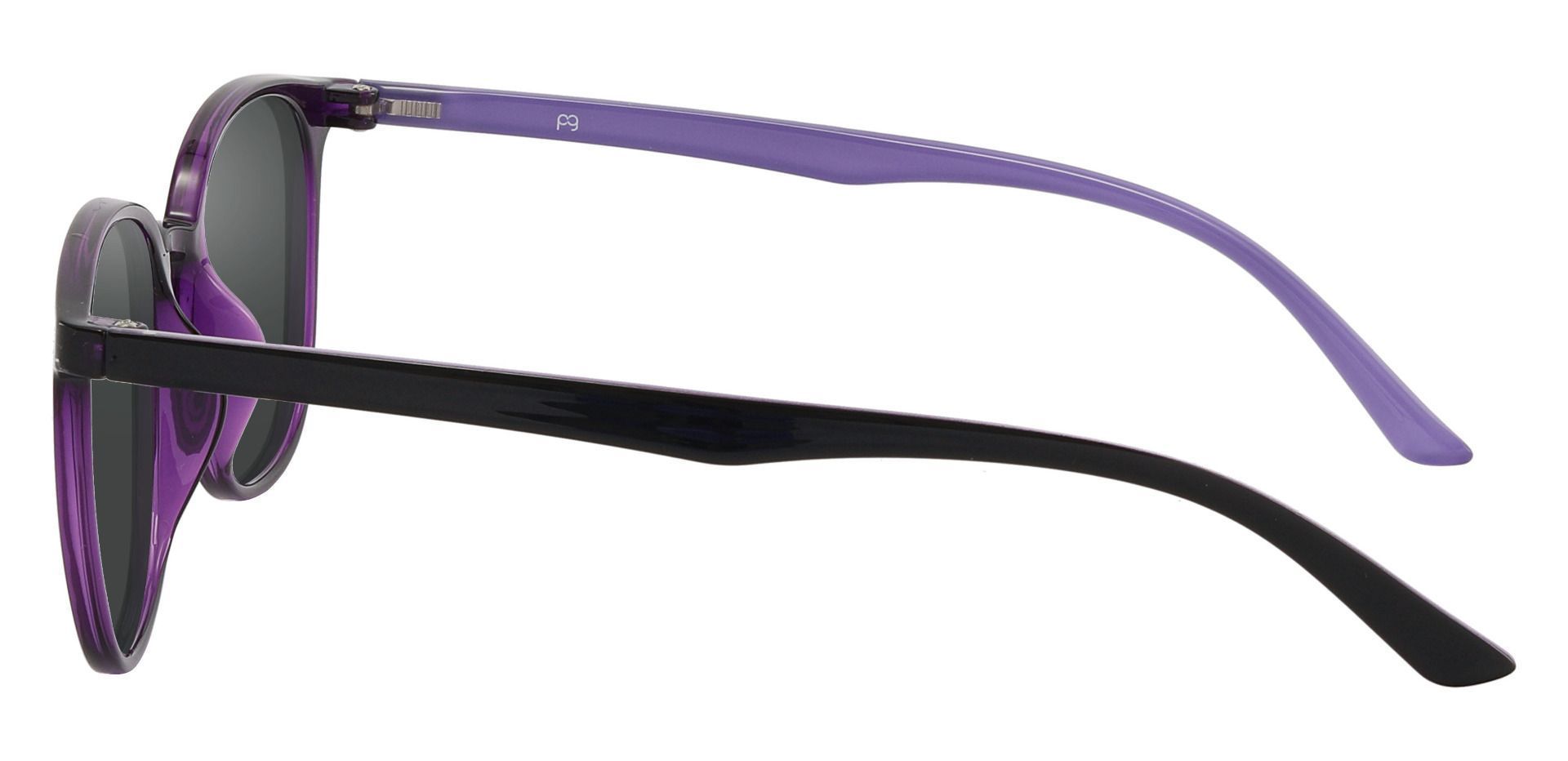 Kelso Square Prescription Sunglasses - Purple Frame With Gray Lenses
