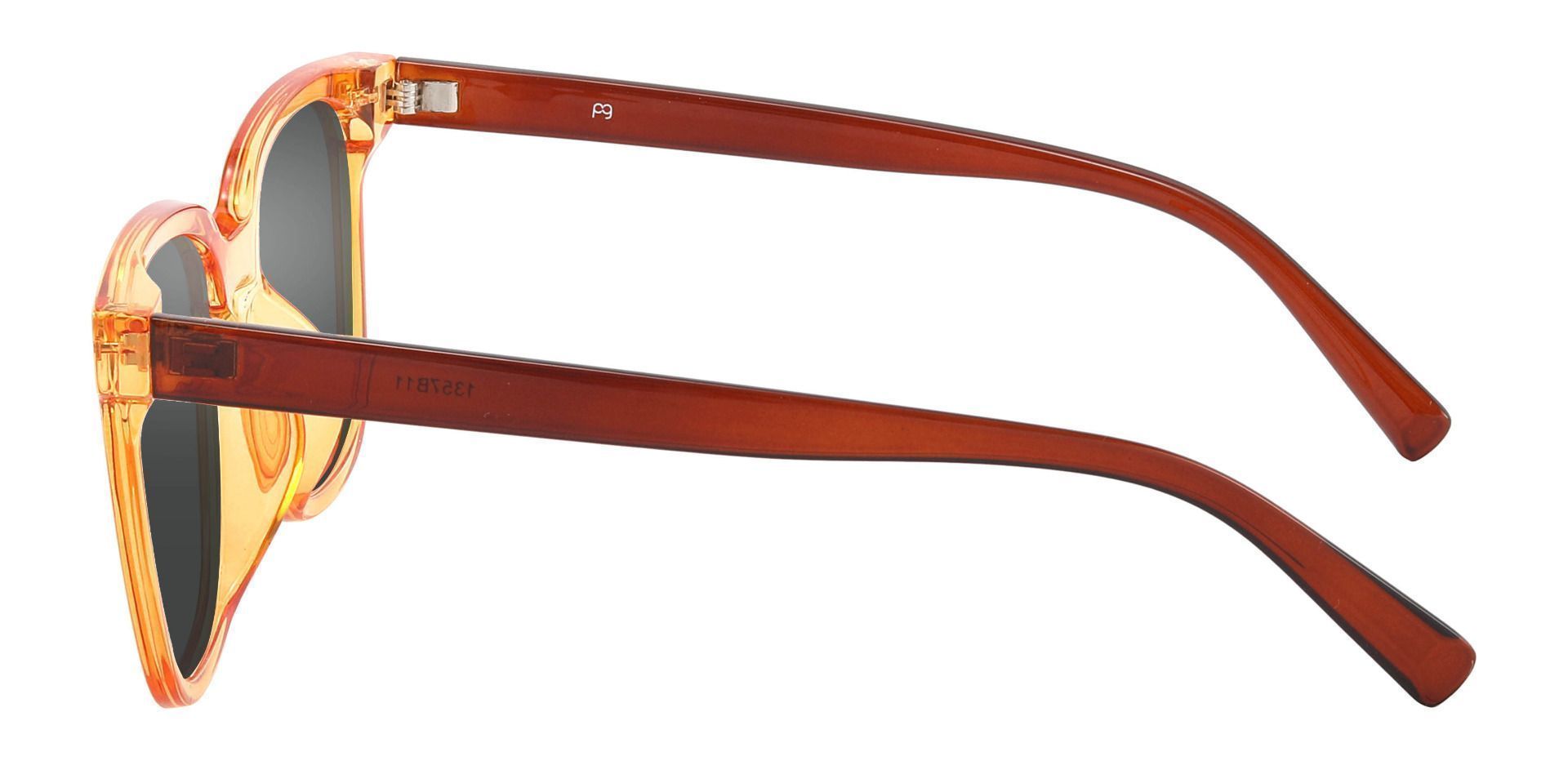 Charlie Square Prescription Sunglasses - Orange Frame With Gray Lenses