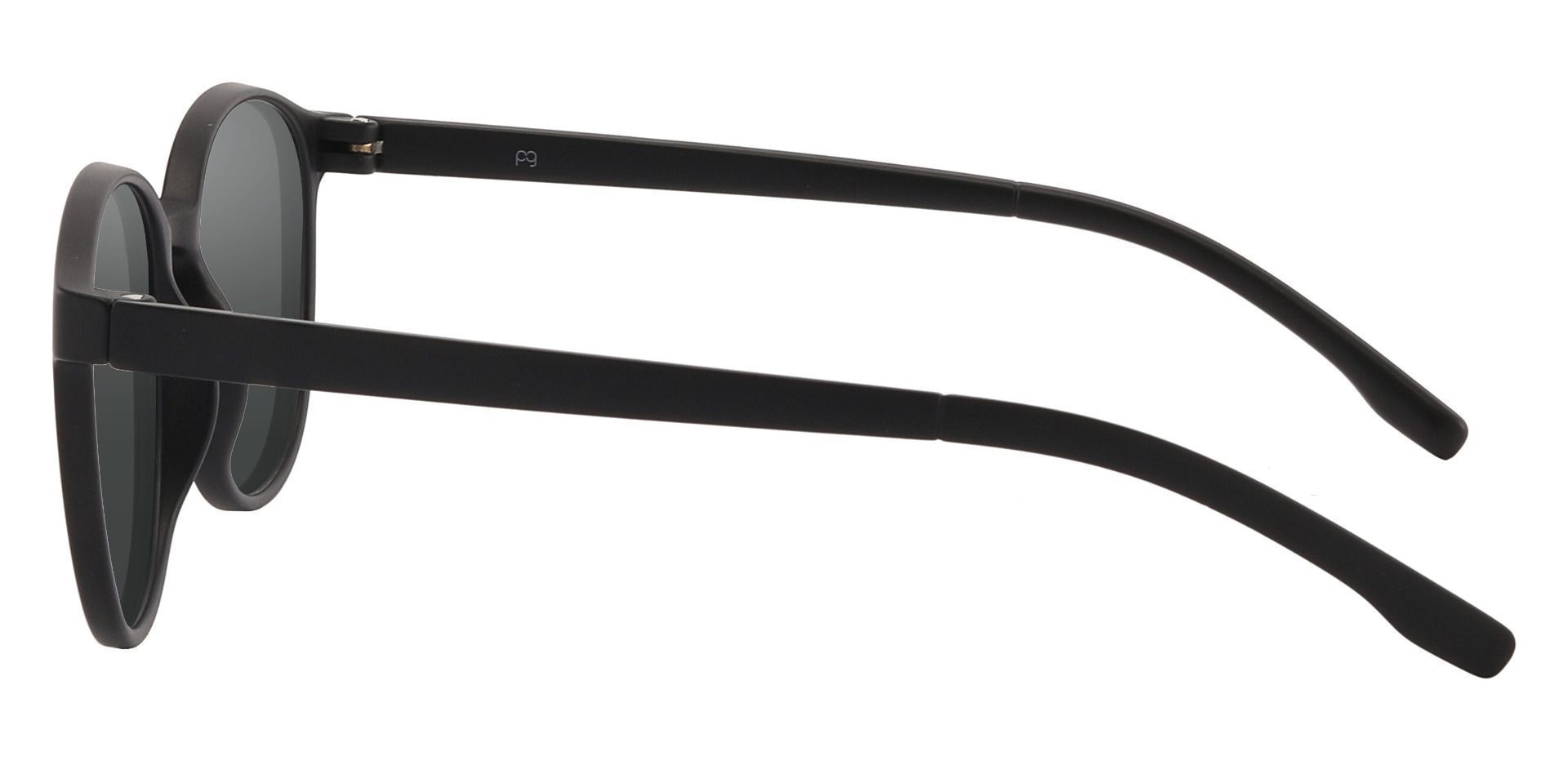 Molasses Oval Prescription Sunglasses - Black Frame With Gray Lenses