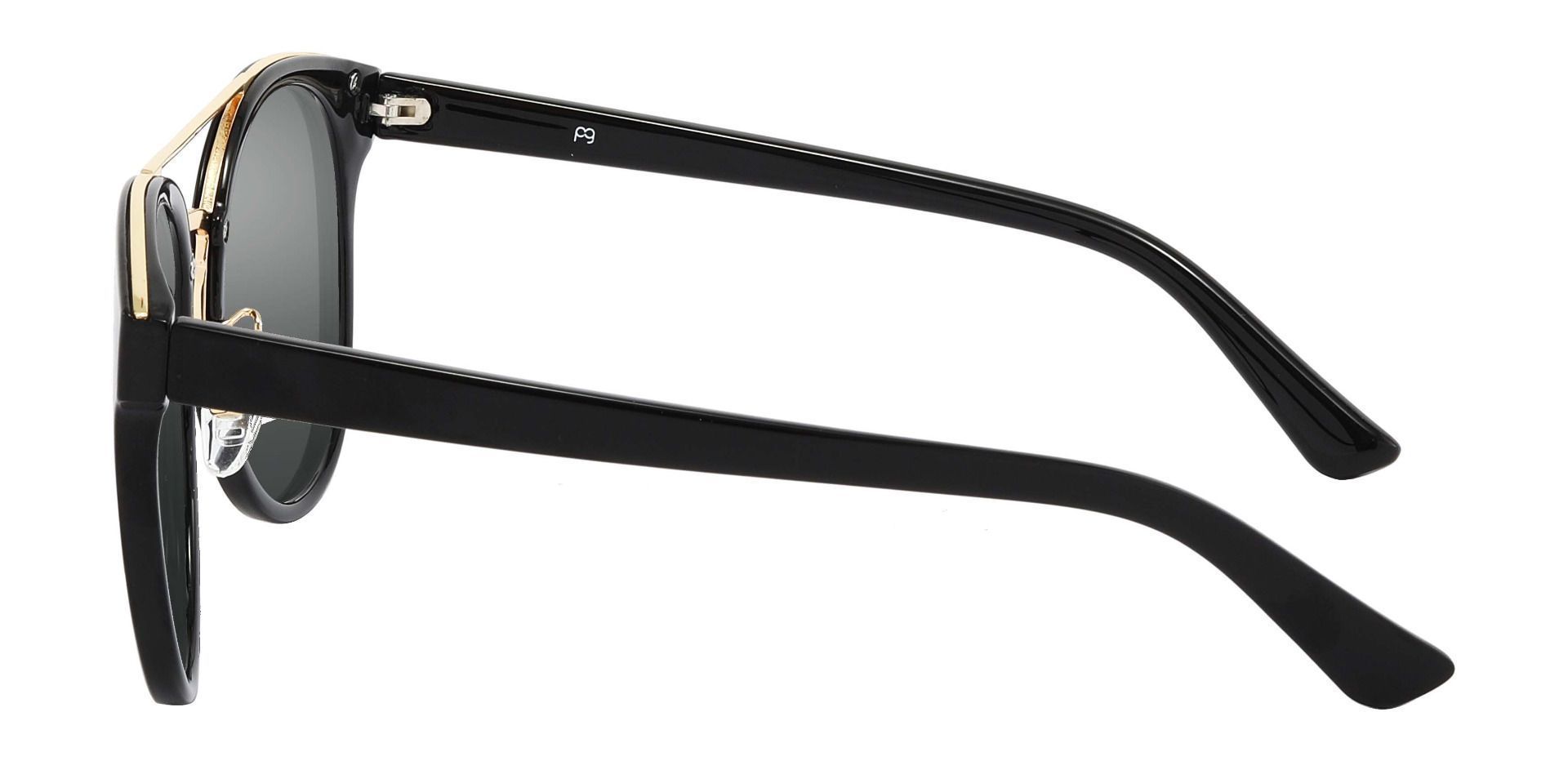 Oasis Aviator Prescription Sunglasses - Black Frame With Gray Lenses