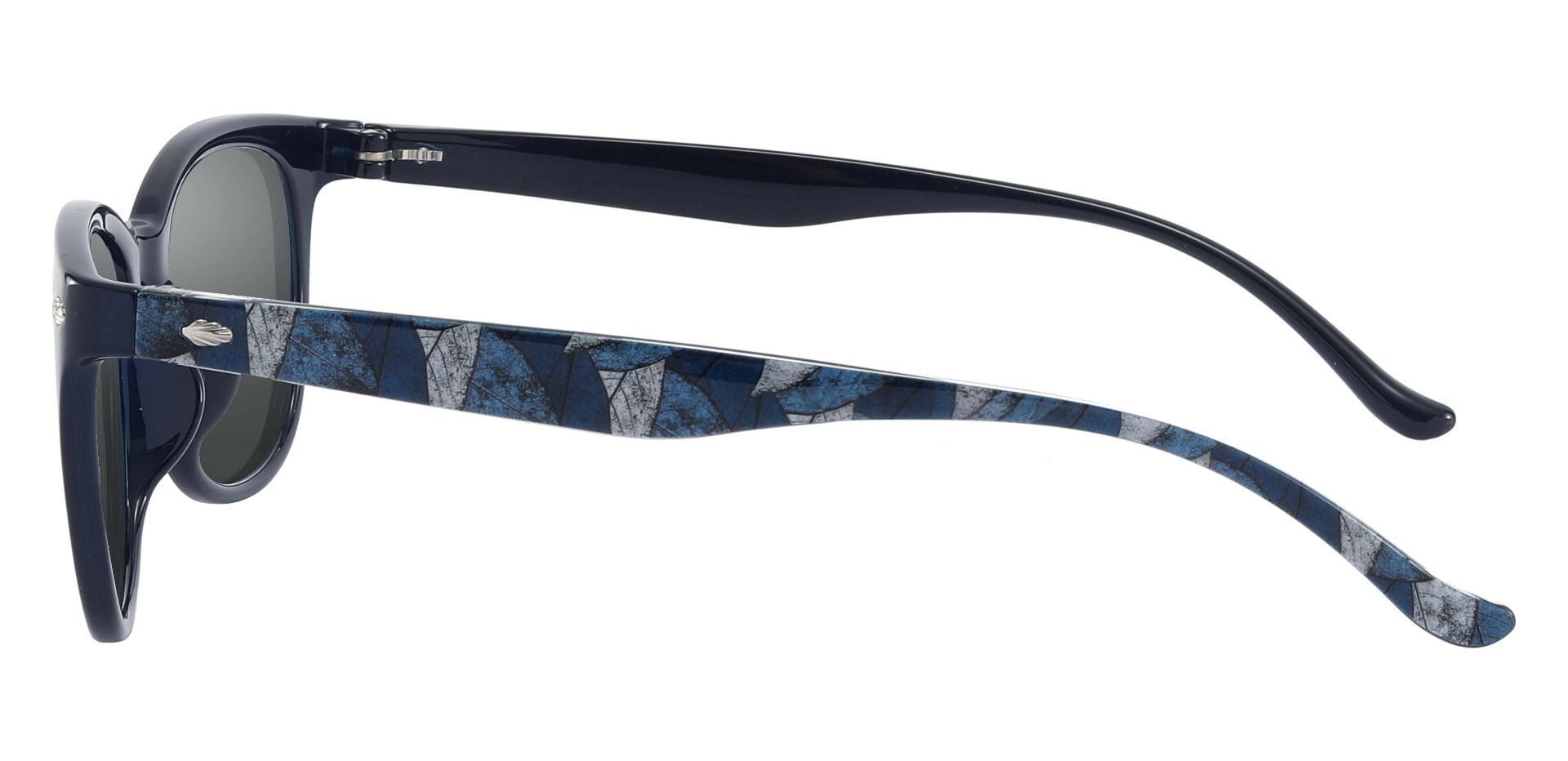 Pavilion Square Lined Bifocal Sunglasses - Blue Frame With Gray Lenses