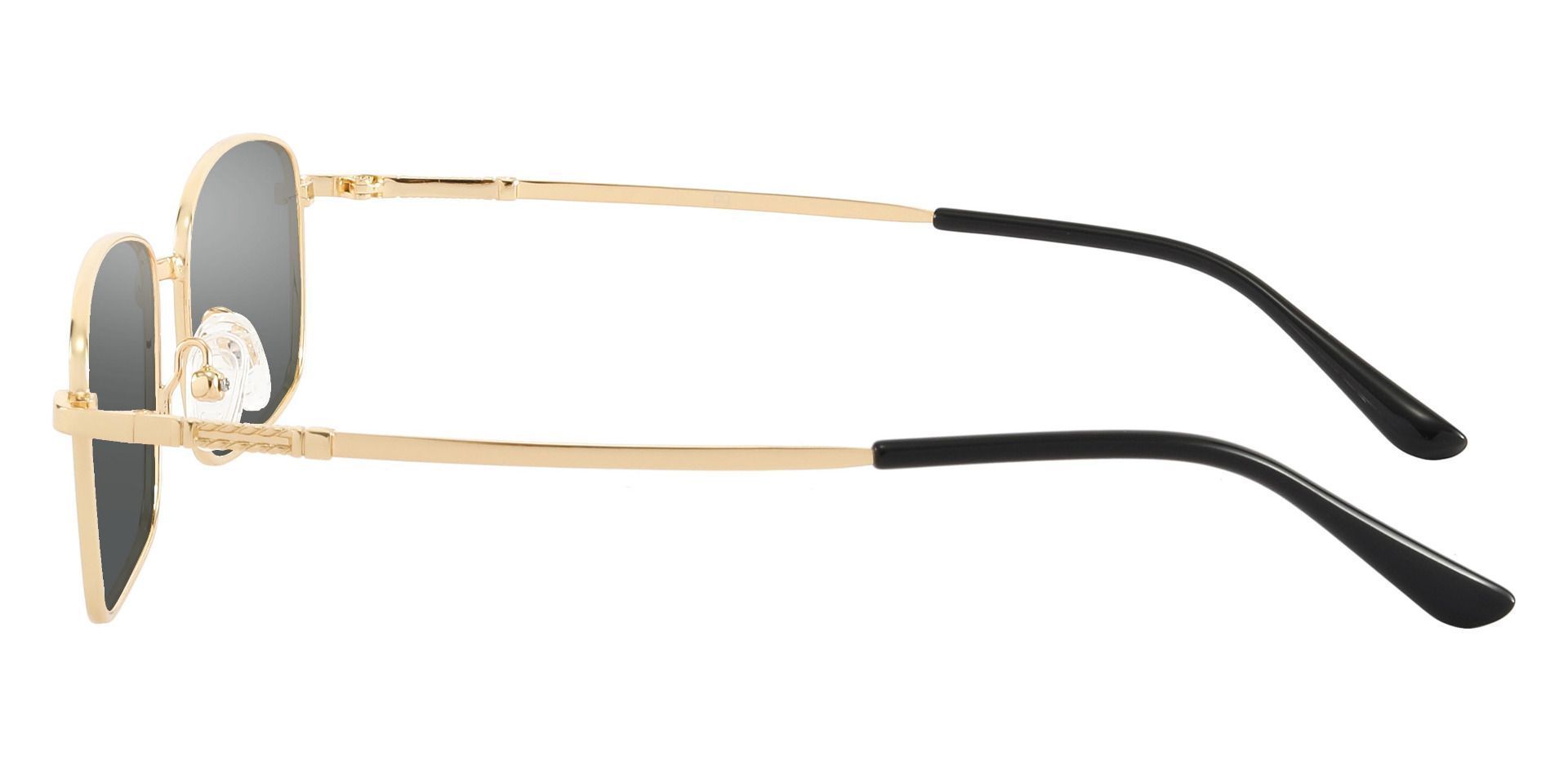 Clyde Rectangle Progressive Sunglasses - Gold Frame With Gray Lenses