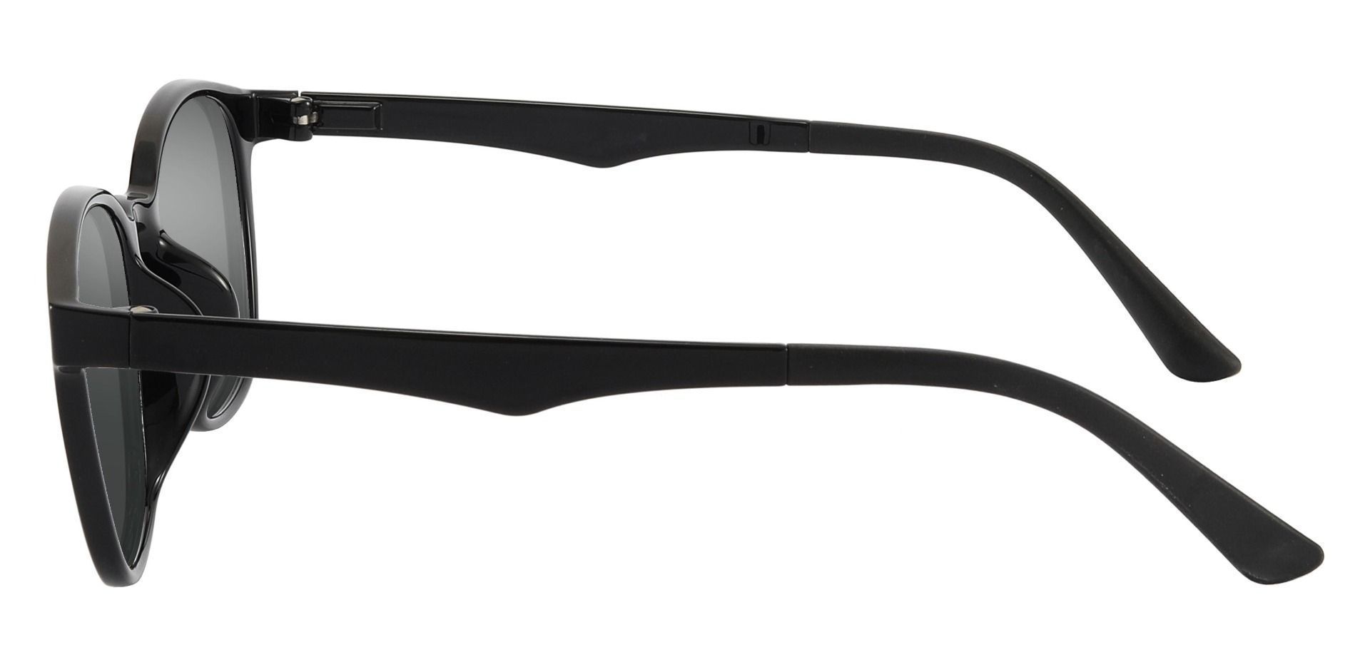 Ursula Oval Reading Sunglasses - Black Frame With Gray Lenses