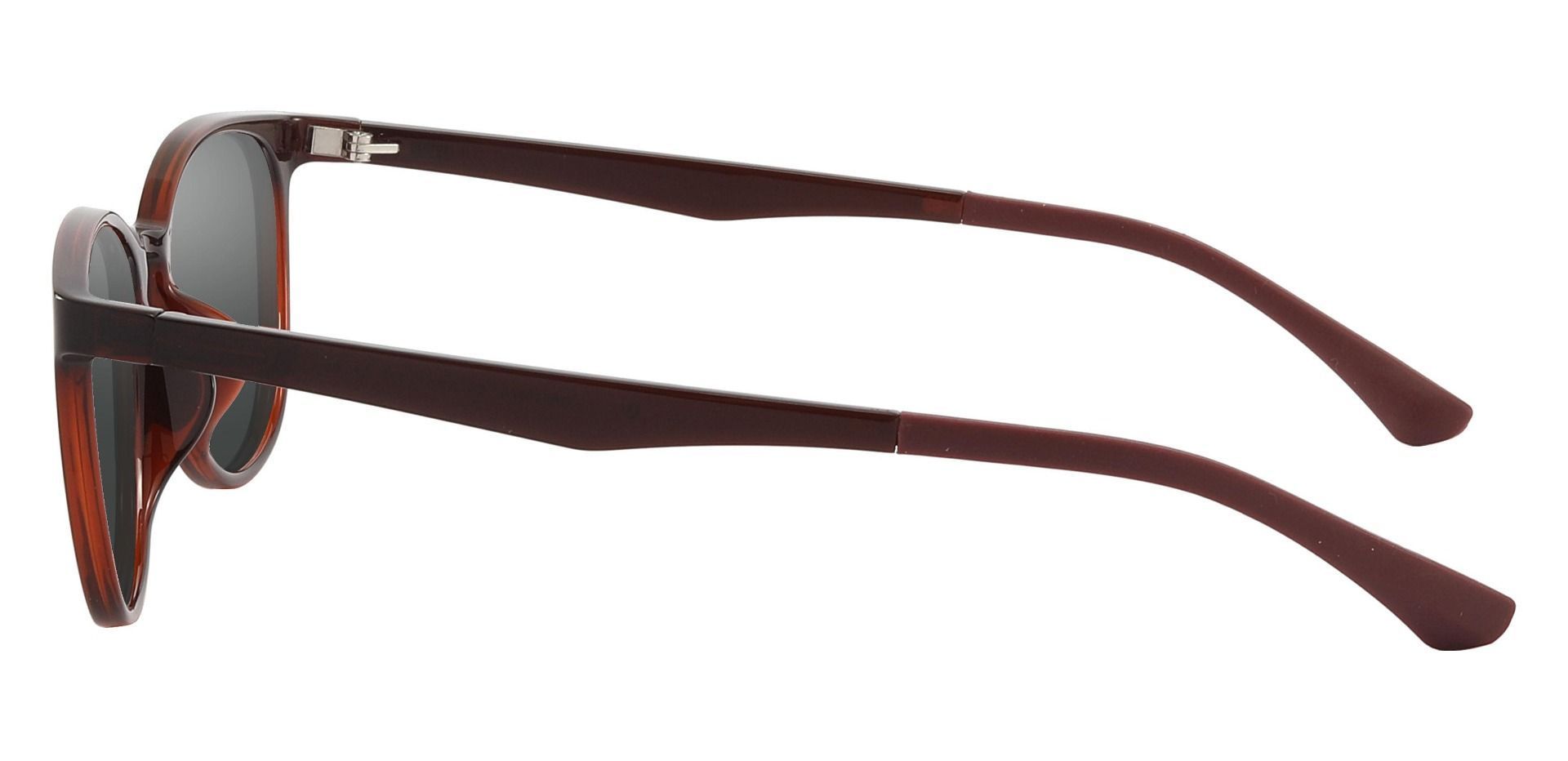 Pembroke Oval Progressive Sunglasses - Brown Frame With Gray Lenses