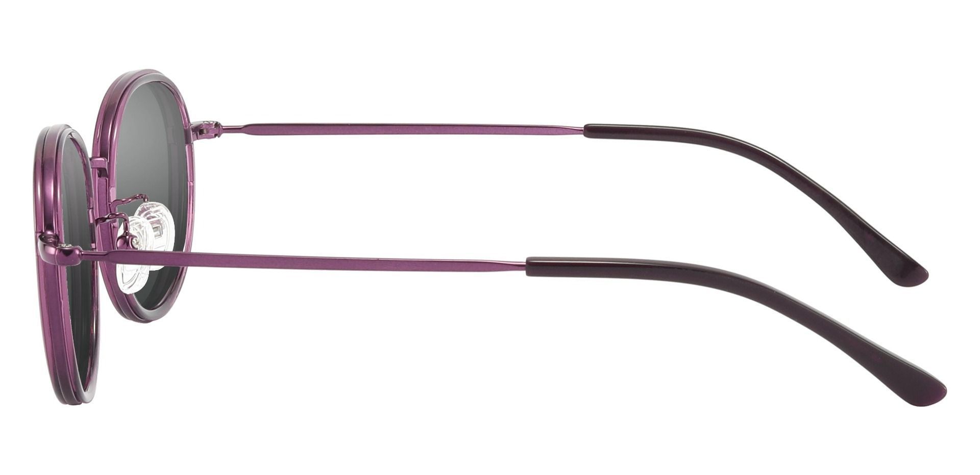 Eden Round Progressive Sunglasses - Purple Frame With Gray Lenses