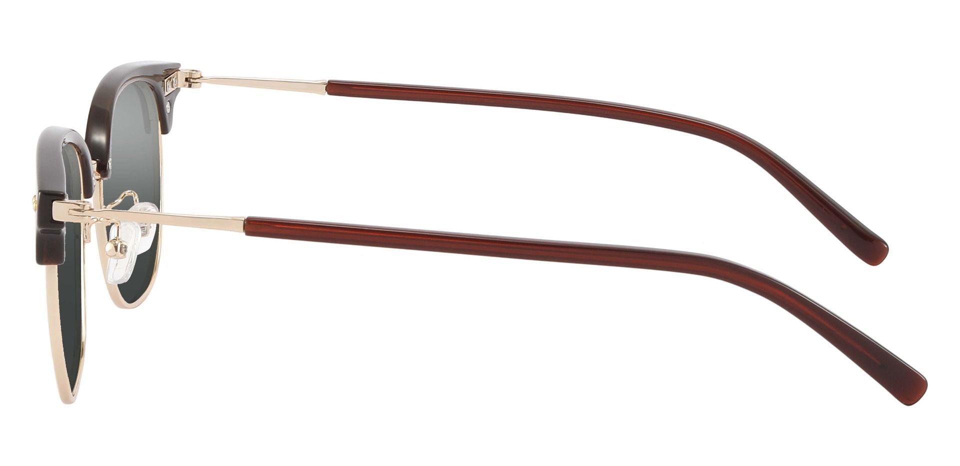 Bolivia Browline Prescription Sunglasses - Brown Frame With Gray Lenses