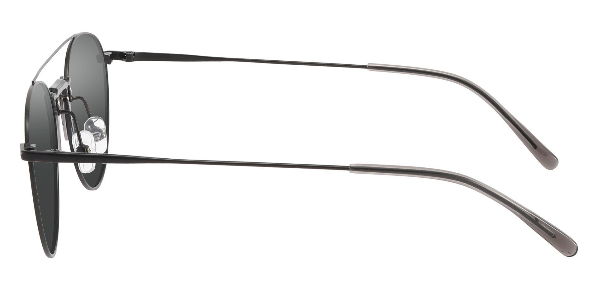 Ludden Aviator Non-Rx Sunglasses - Black Frame With Gray Lenses