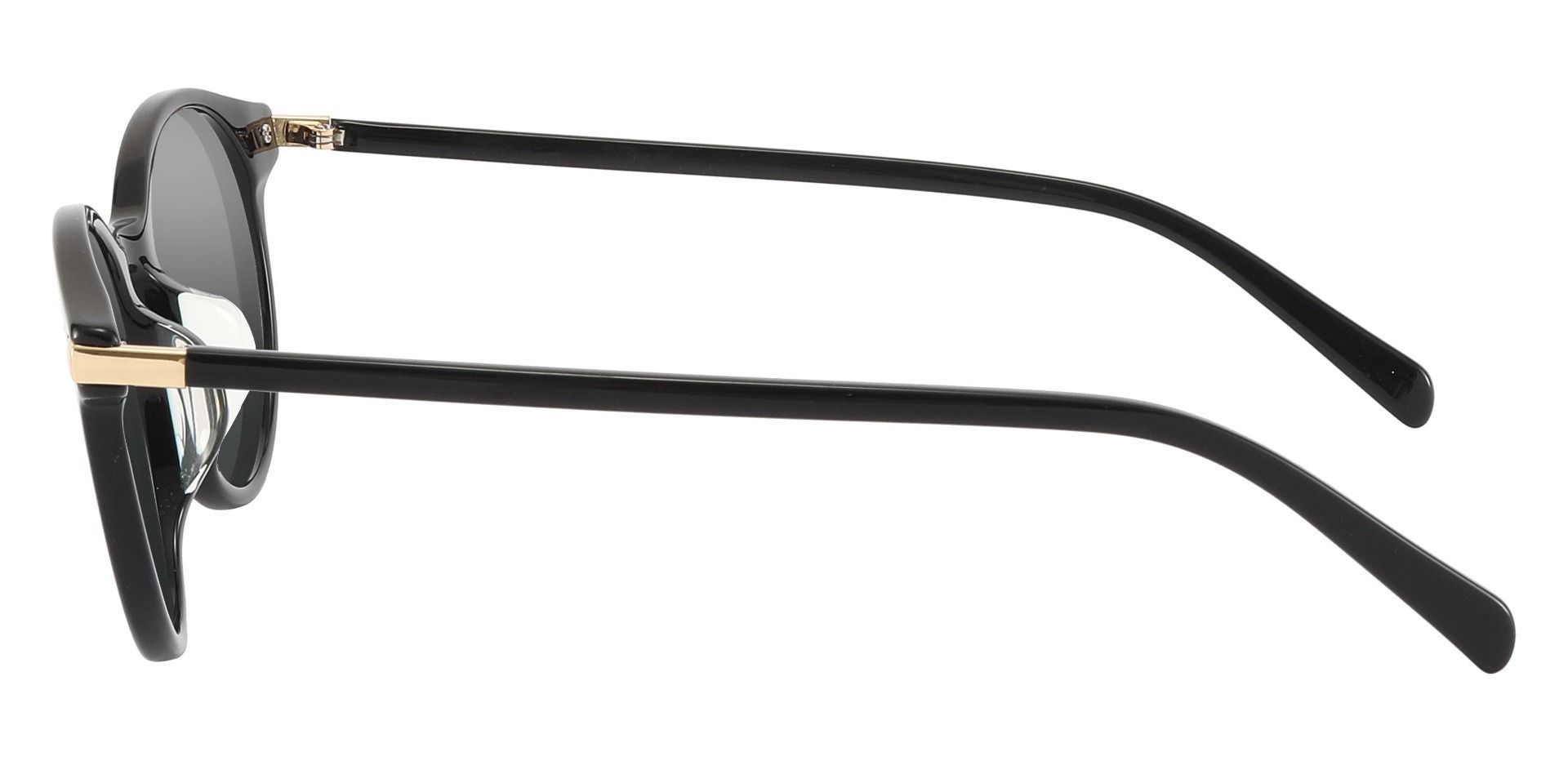 Barker Round Reading Sunglasses - Black Frame With Gray Lenses