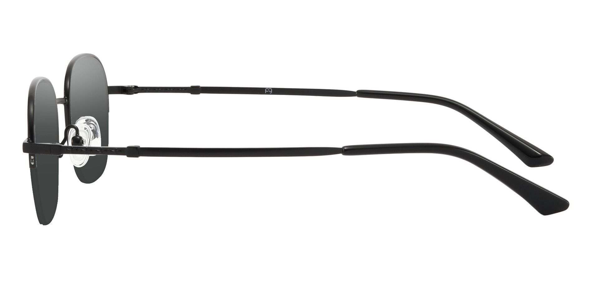 Rochester Oval Reading Sunglasses - Black Frame With Gray Lenses