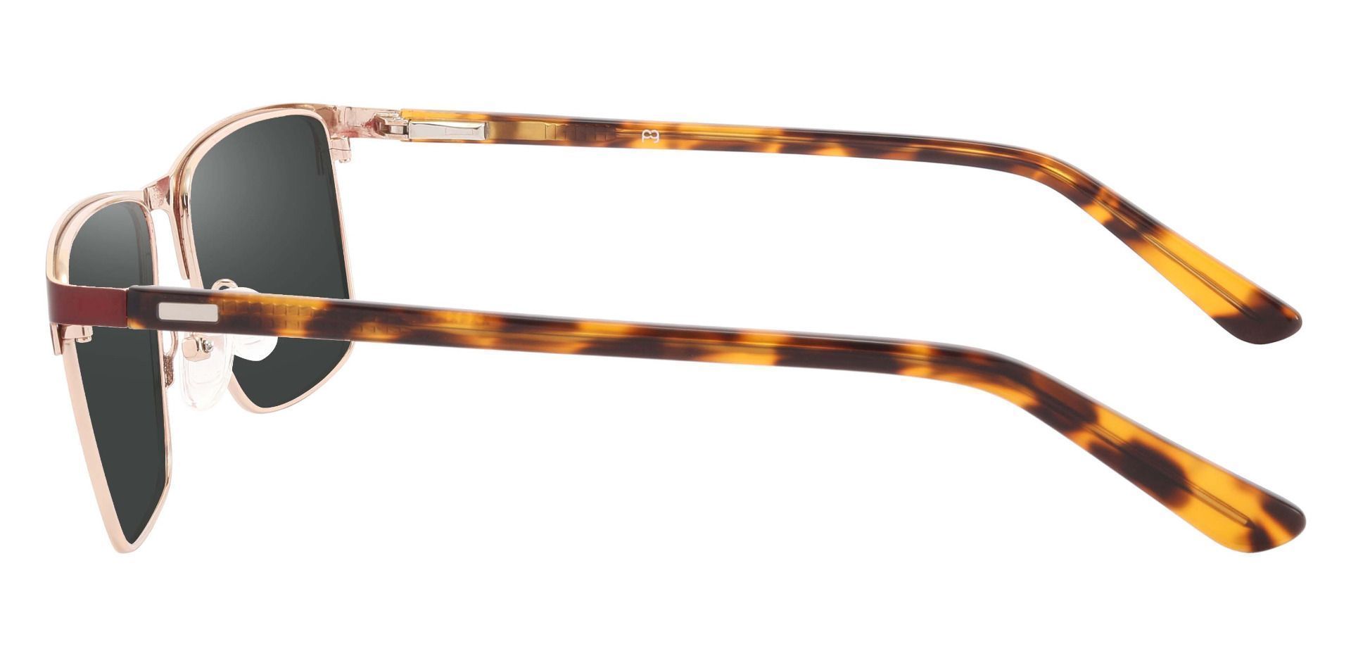 Halifax Rectangle Lined Bifocal Sunglasses Red Frame With Gray Lenses Men's Sunglasses