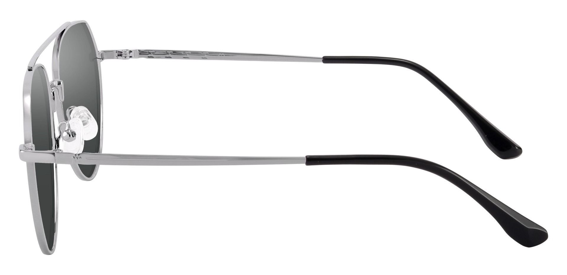 Wexford Aviator Prescription Sunglasses - Silver Frame With Gray Lenses
