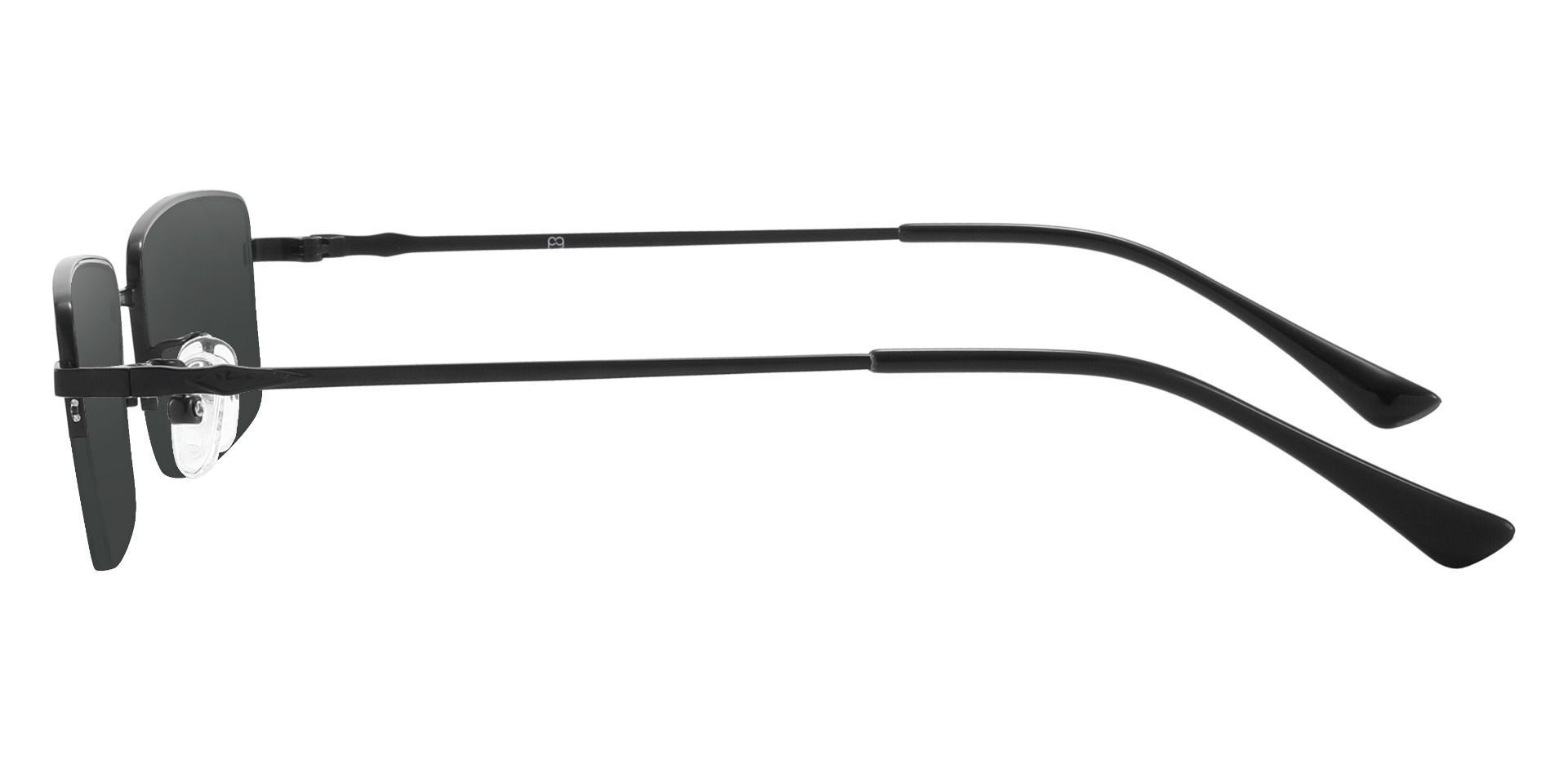 Waldo Rectangle Prescription Sunglasses - Black Frame With Gray Lenses