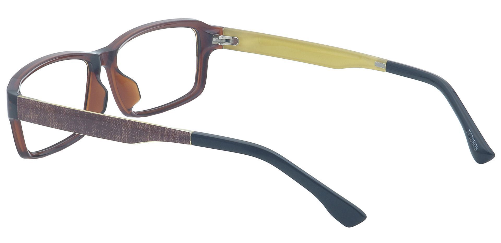 Denim Rectangle Non-Rx Glasses - Brown