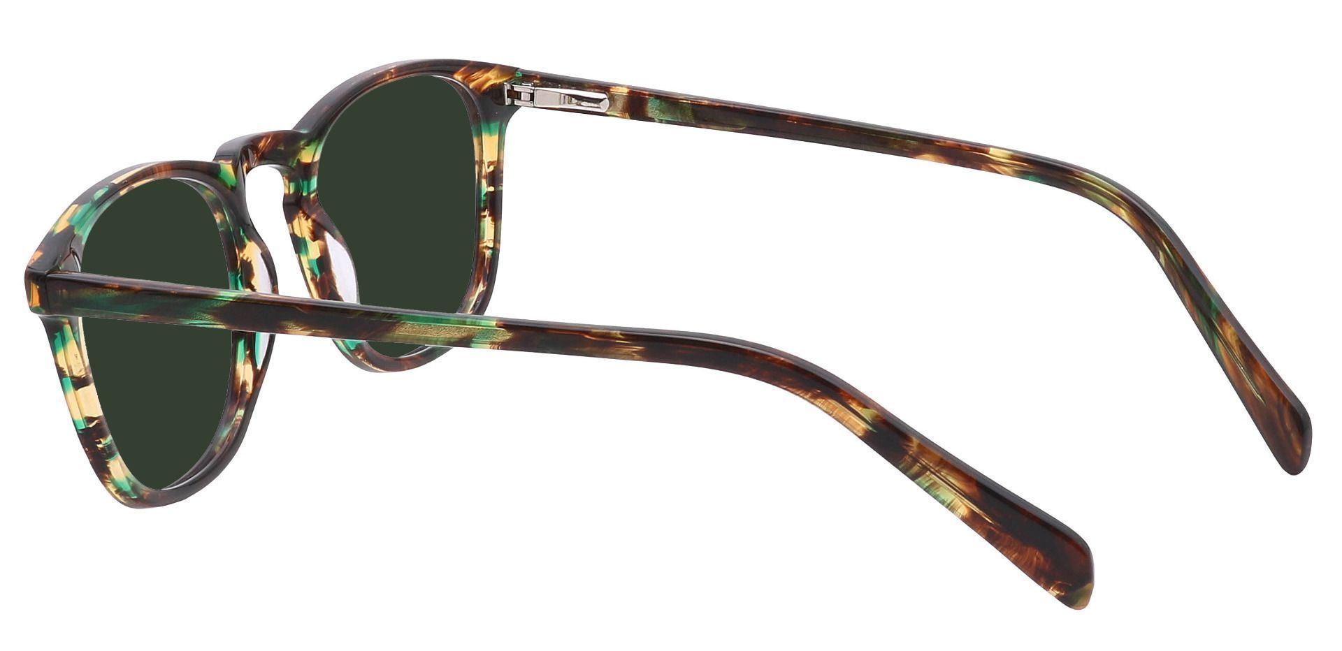 Venti Square Prescription Sunglasses - Green Frame With Green Lenses