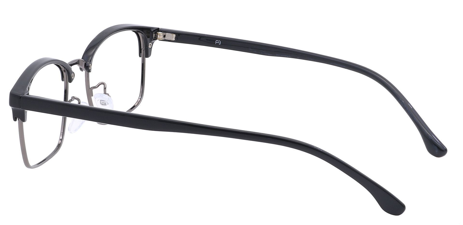 Clover Browline Eyeglasses Frame - Black