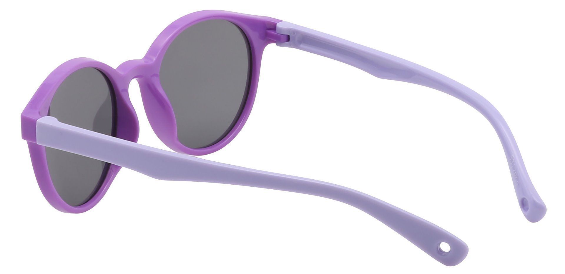 Harris Round Single Vision Sunglasses - Purple Frame With Gray Lenses