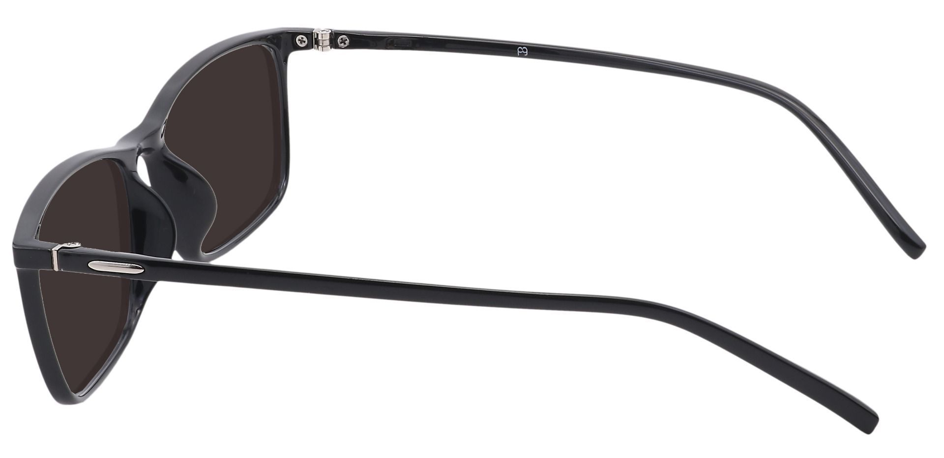 Fuji Rectangle Non-Rx Sunglasses - Black Frame With Gray Lenses