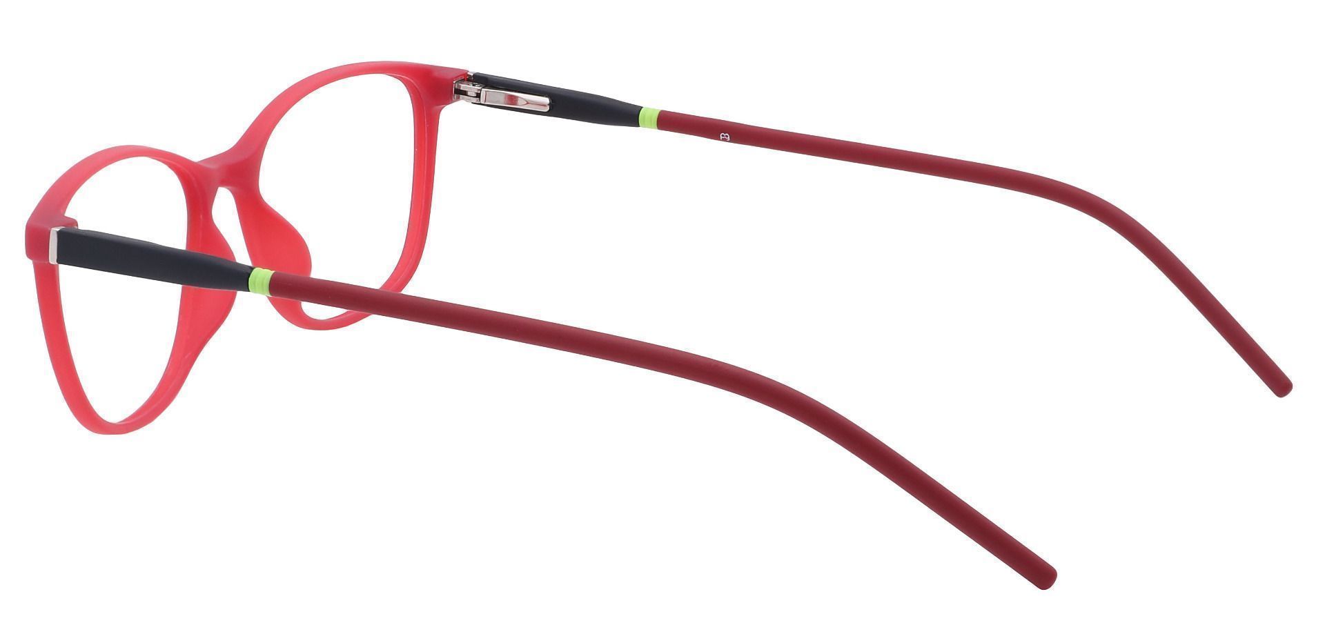 Hazel Square Progressive Glasses - Cherry Red/blk & Red Temple