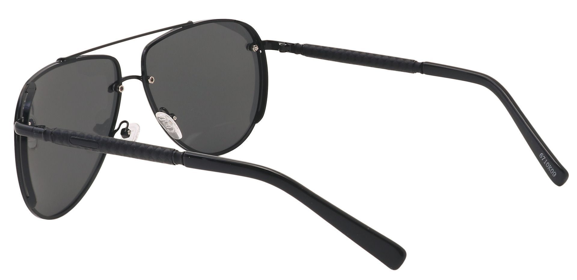 Artie Aviator Non-Rx Sunglasses - Black Frame With Gray Lenses