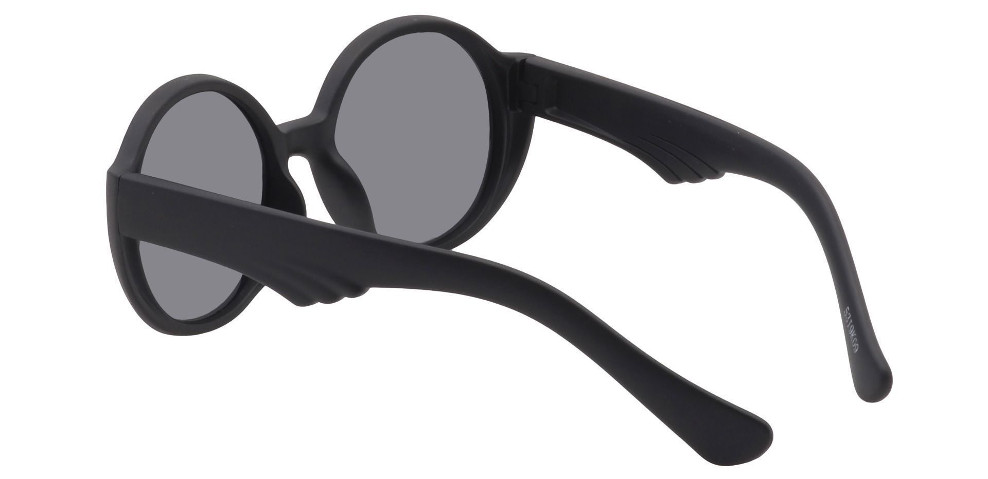 Raven Round Non-Rx Sunglasses - Black Frame With Gray Lenses
