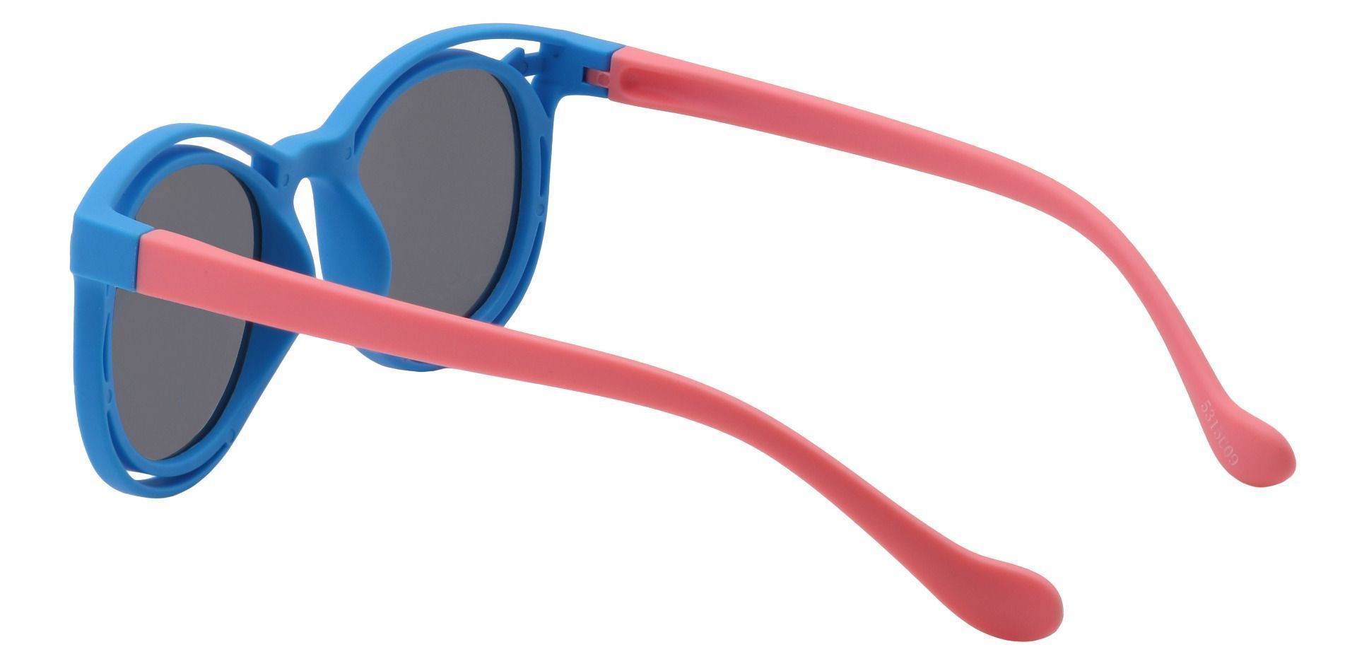 Bolt Round Single Vision Sunglasses - Blue Frame With Gray Lenses