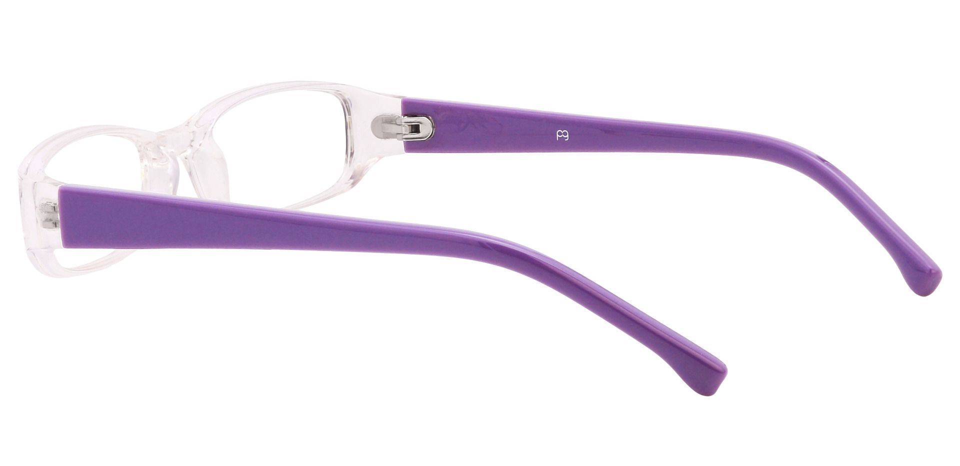 Laurel Rectangle Single Vision Glasses - Pale Pink Crystal