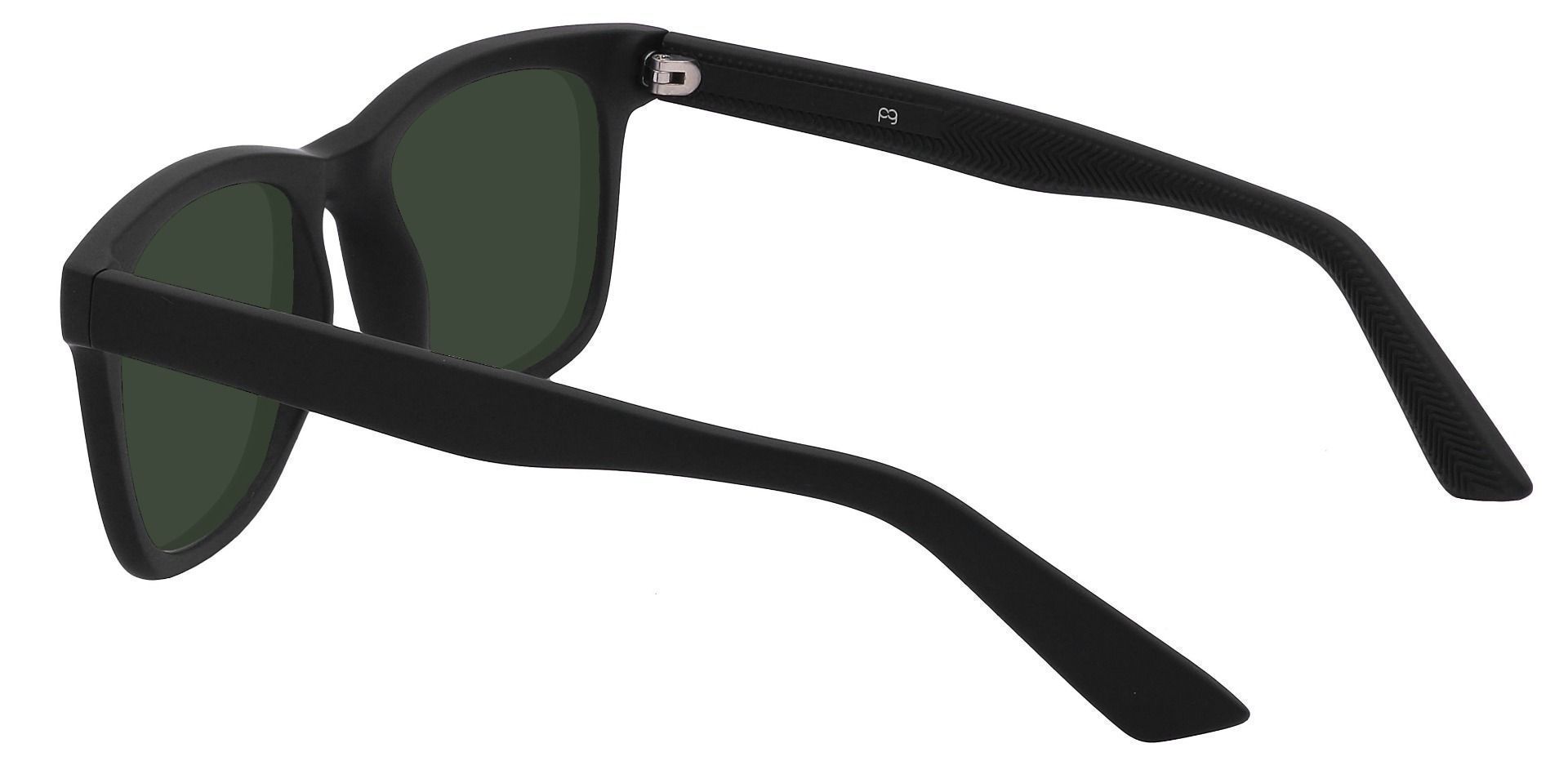 McKinley Square Non-Rx Sunglasses - Black Frame With Green Lenses