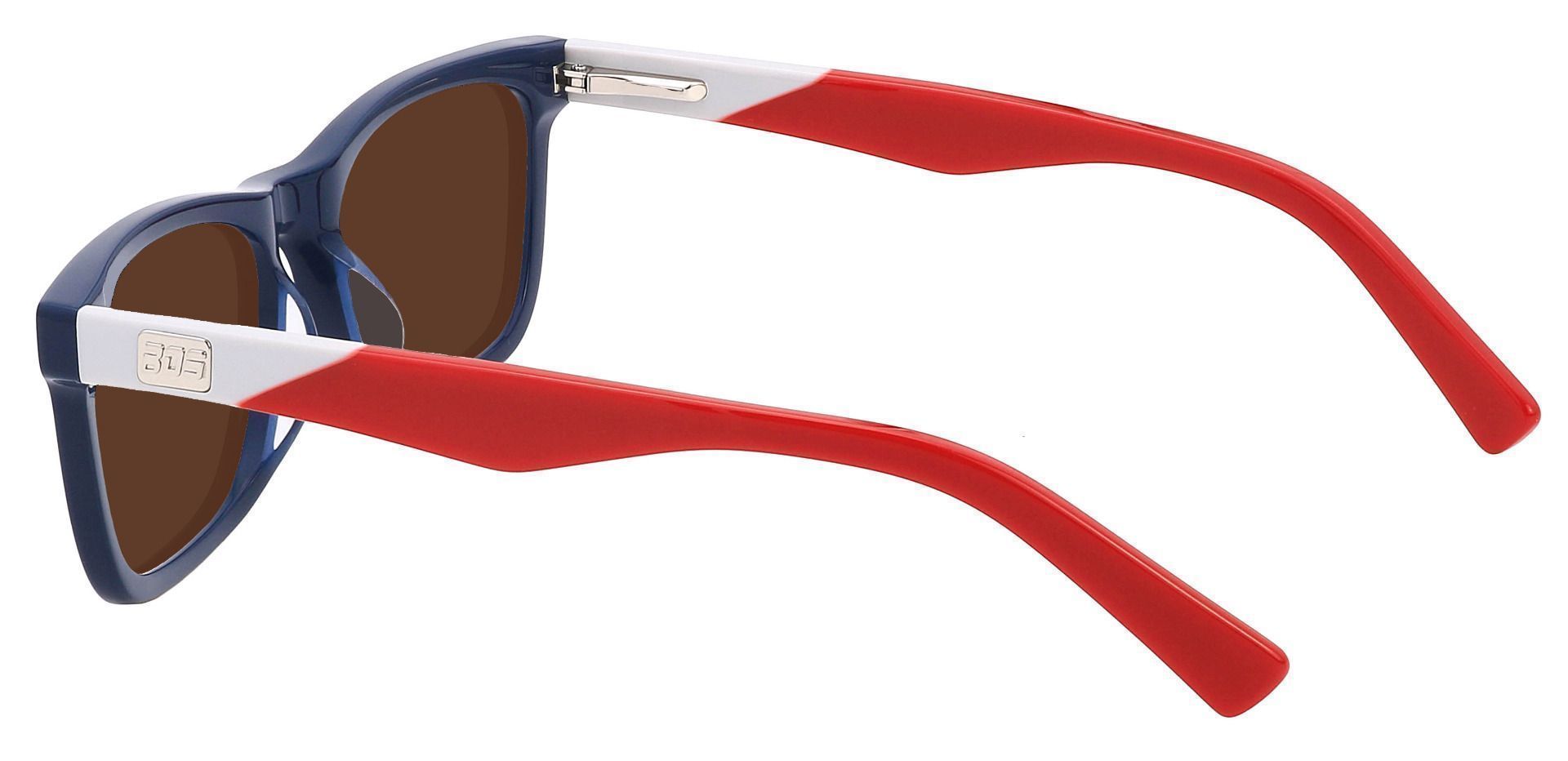 Harbor Rectangle Prescription Sunglasses - Blue Frame With Brown Lenses