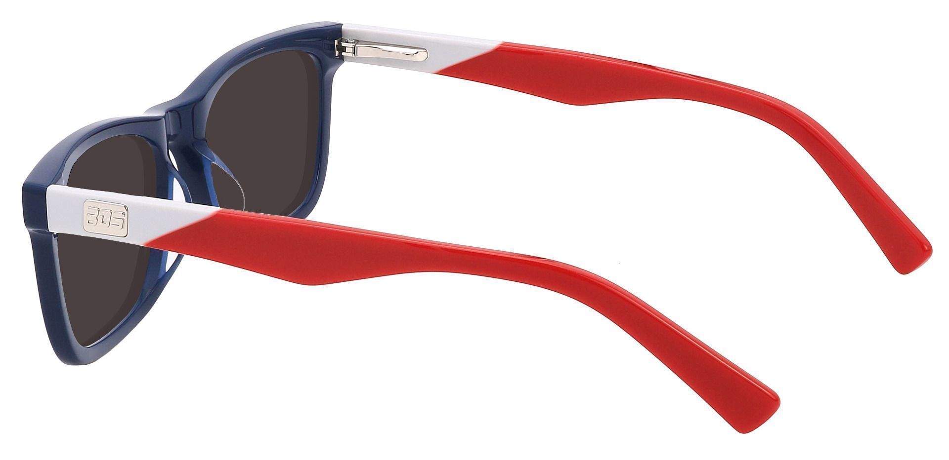 Harbor Rectangle Prescription Sunglasses - Blue Frame With Gray Lenses