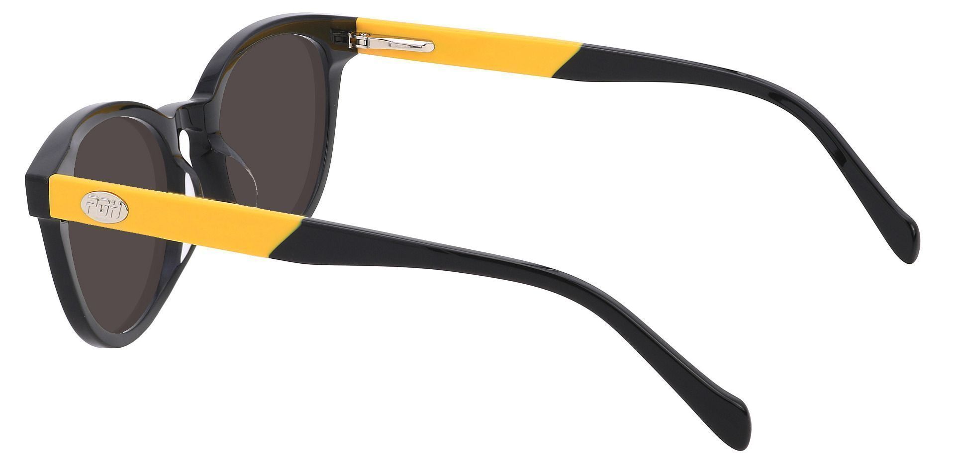 Forbes Oval Prescription Sunglasses - Black Frame With Gray Lenses