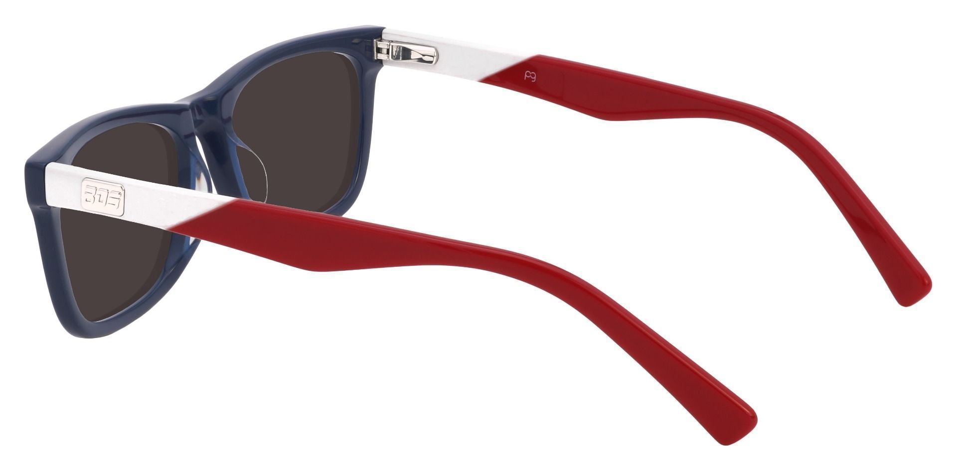 Quincy Rectangle Non-Rx Sunglasses - Blue Frame With Gray Lenses