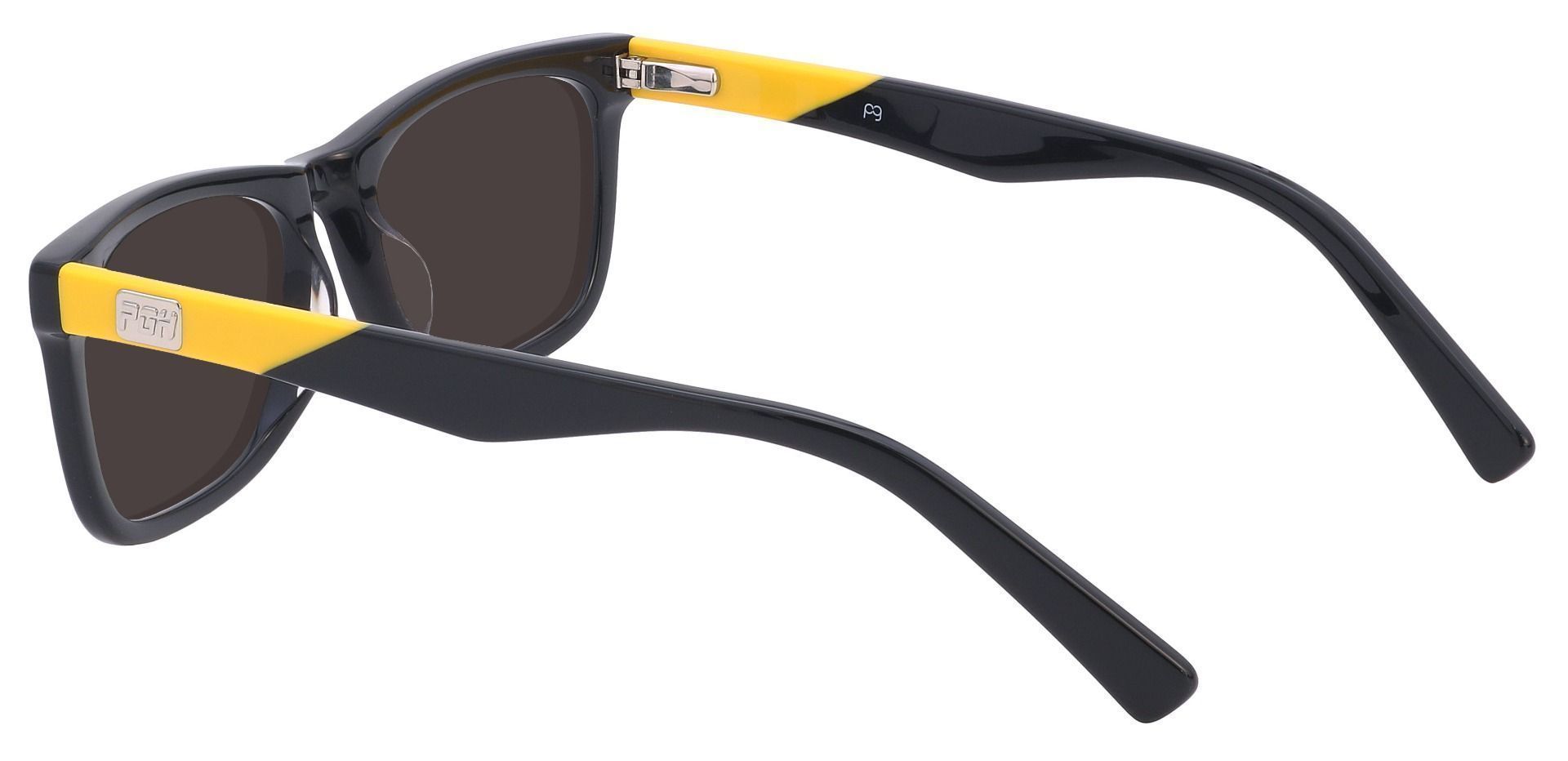Blitz Rectangle Single Vision Sunglasses - Black Frame With Gray Lenses