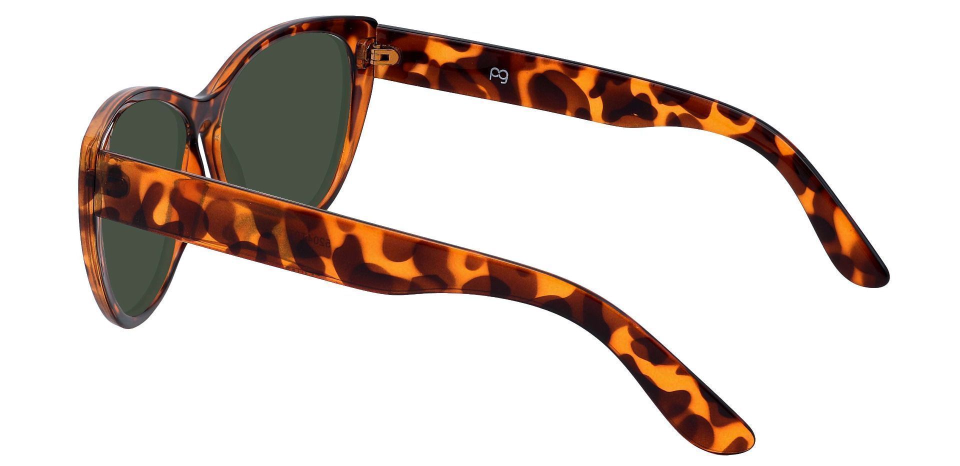 Lynn Cat-Eye Lined Bifocal Sunglasses - Tortoise Frame With Green Lenses