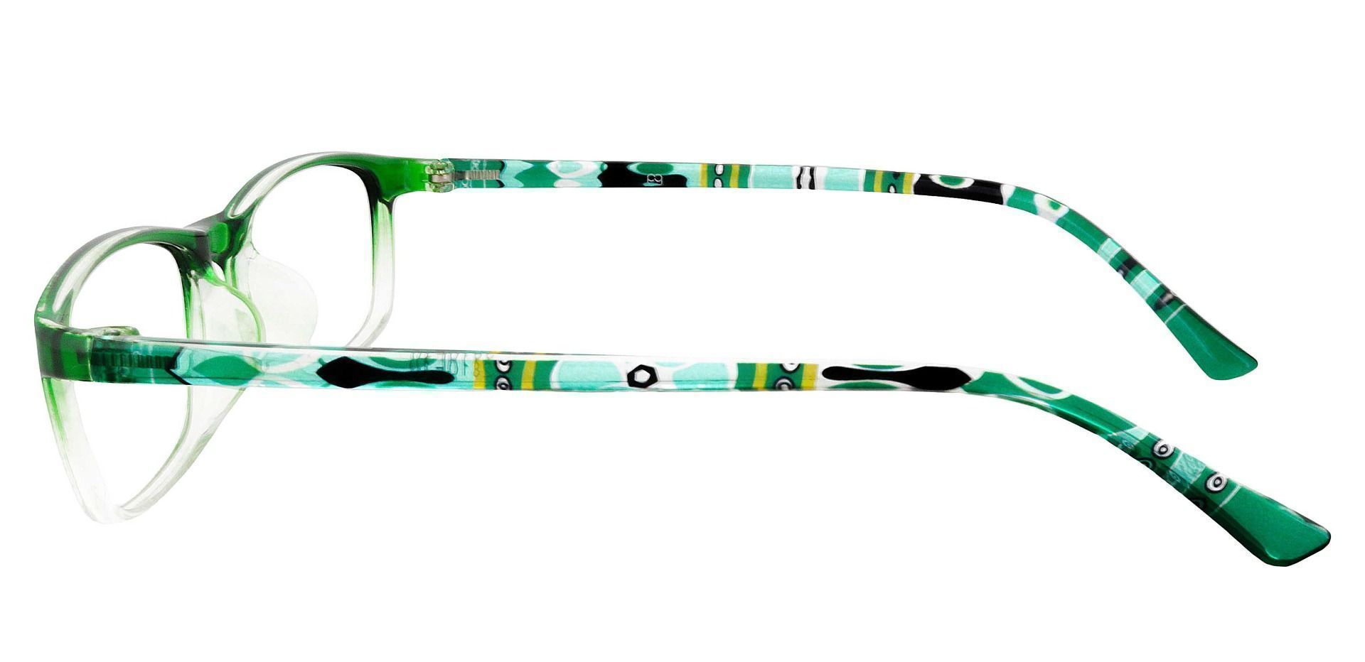 Trinity Rectangle Prescription Glasses - Green Crystal Fade/Multi Color Temple