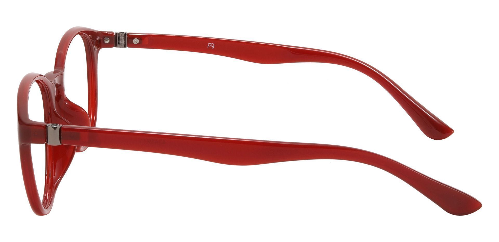 Celia Oval Non-Rx Glasses - Red