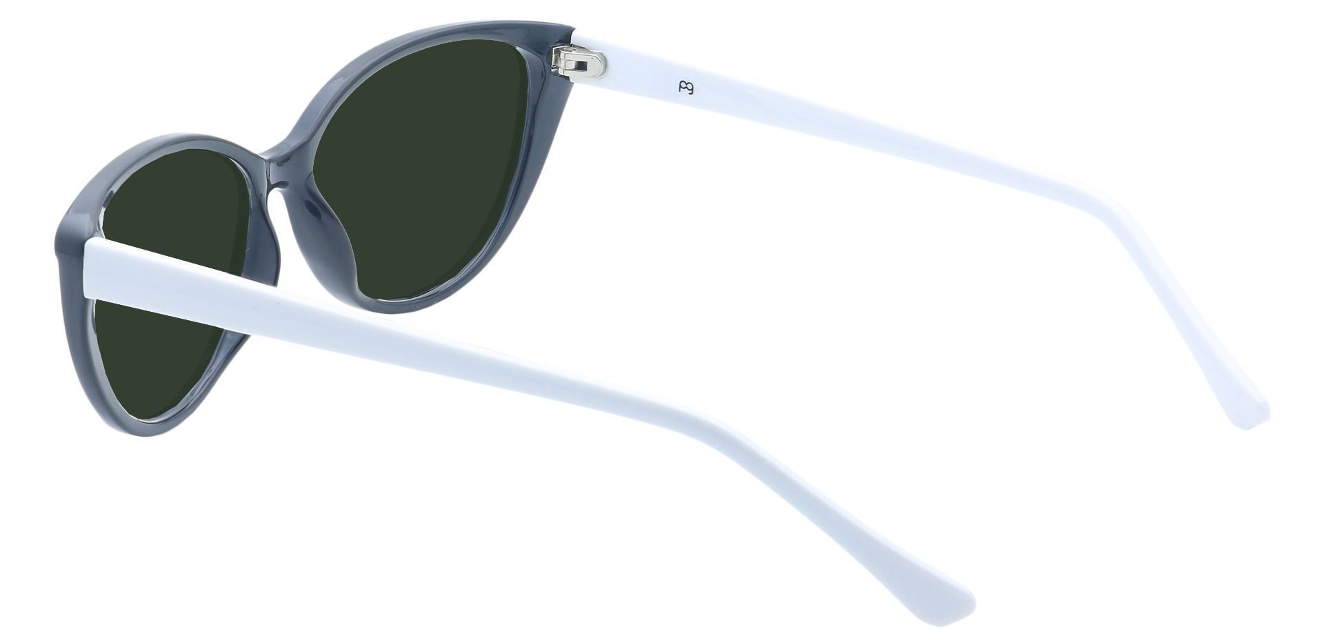 Amore Cat-Eye Reading Sunglasses - Black Frame With Green Lenses
