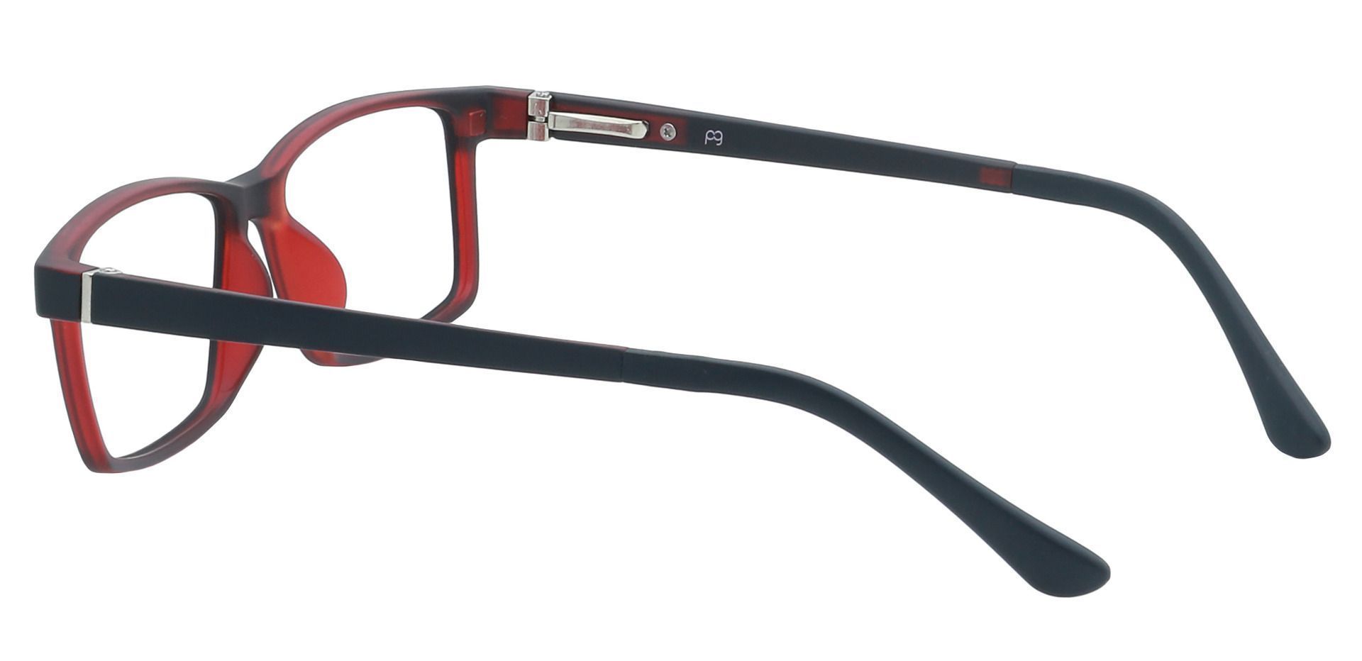 Hanson Rectangle Non-Rx Glasses - Red