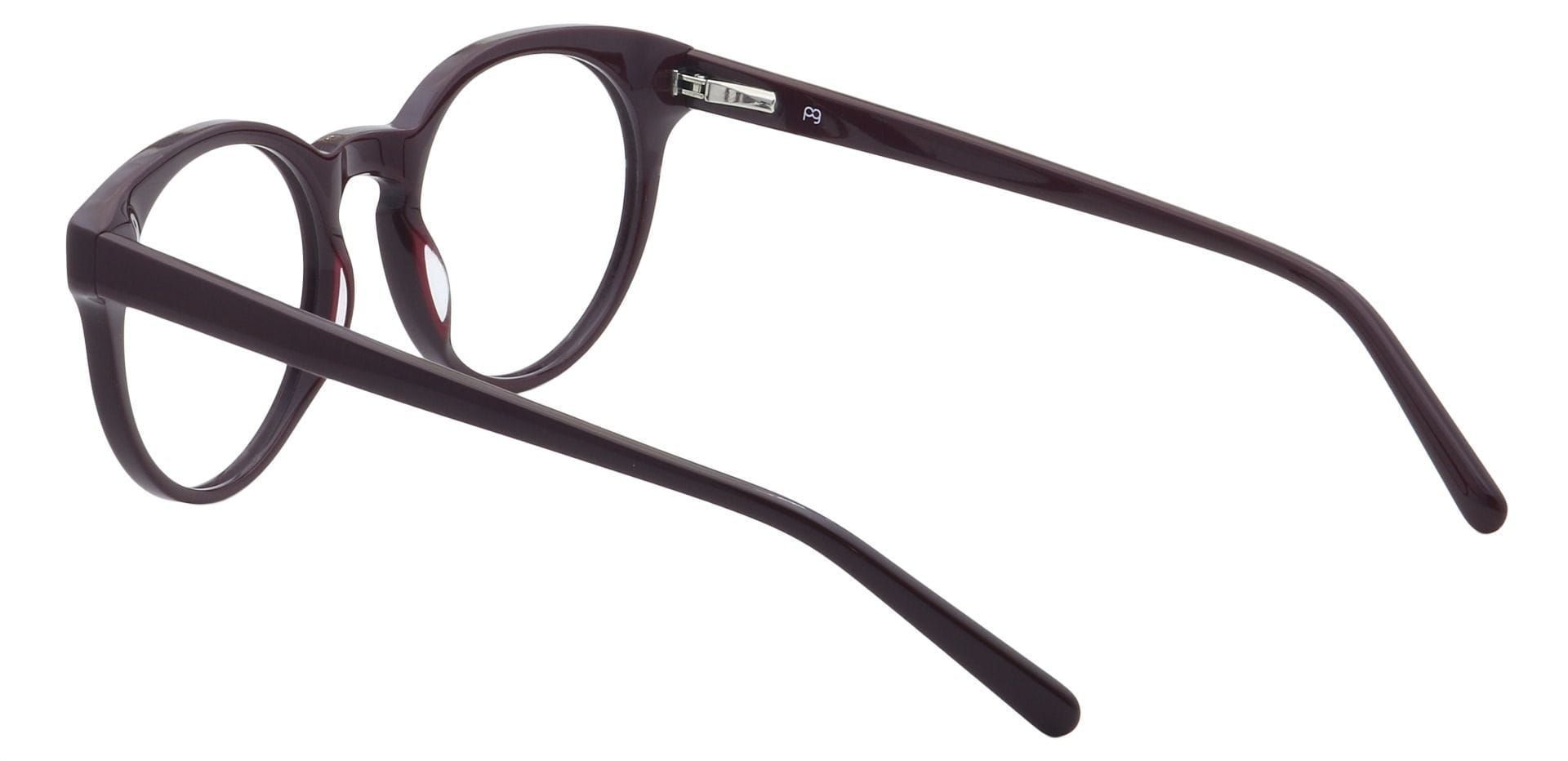 Hip Round Eyeglasses Frame - Wine