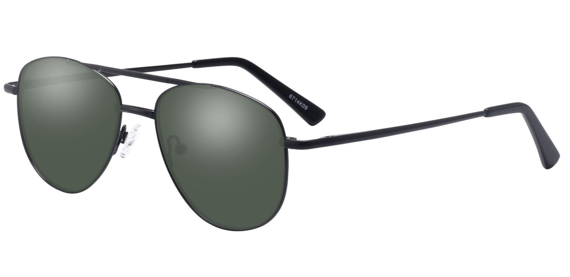 Dwight Aviator Prescription Sunglasses - Black Frame With Green Lenses ...