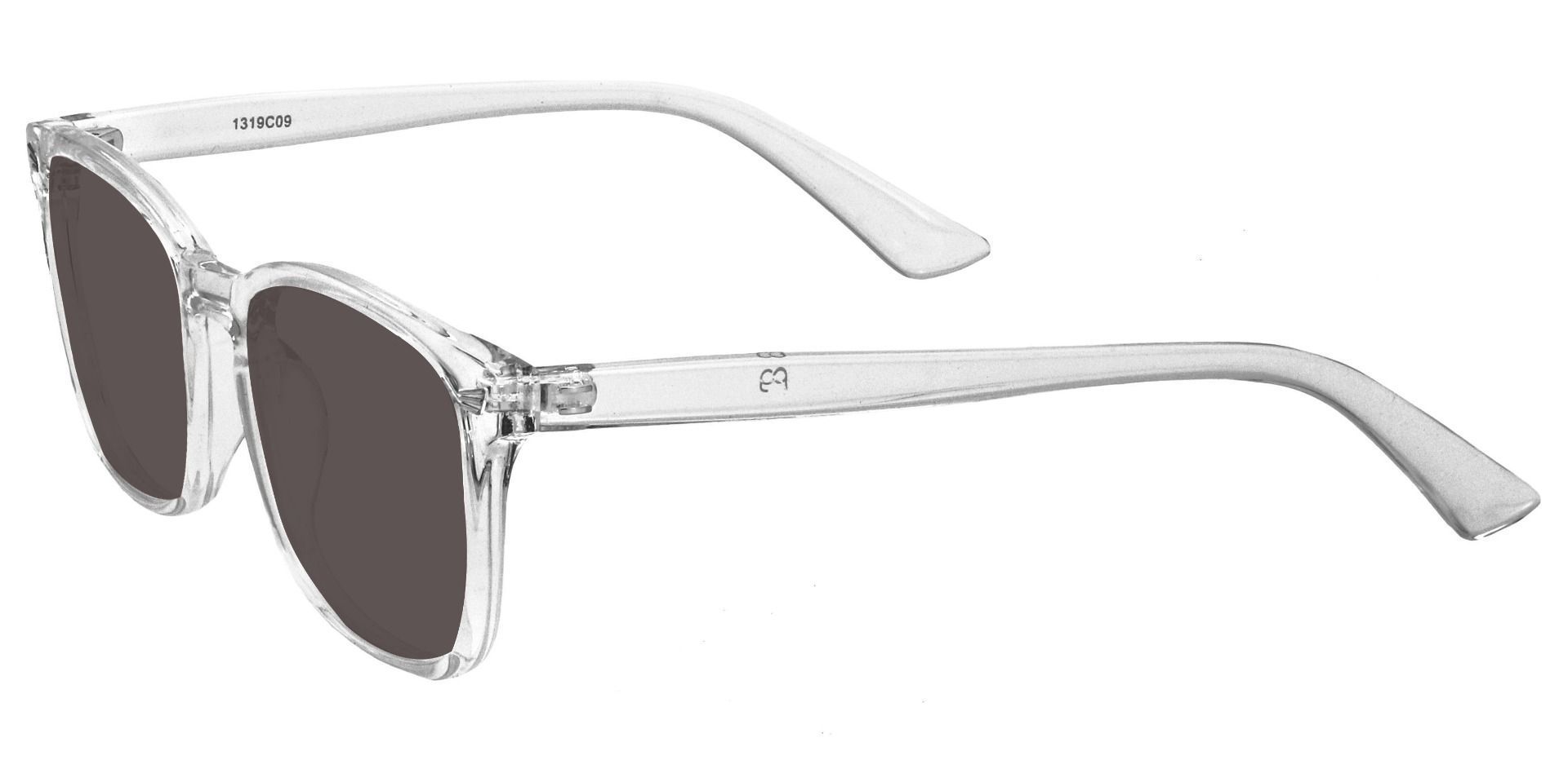 Rogan Square Reading Sunglasses - Clear Frame With Gray Lenses
